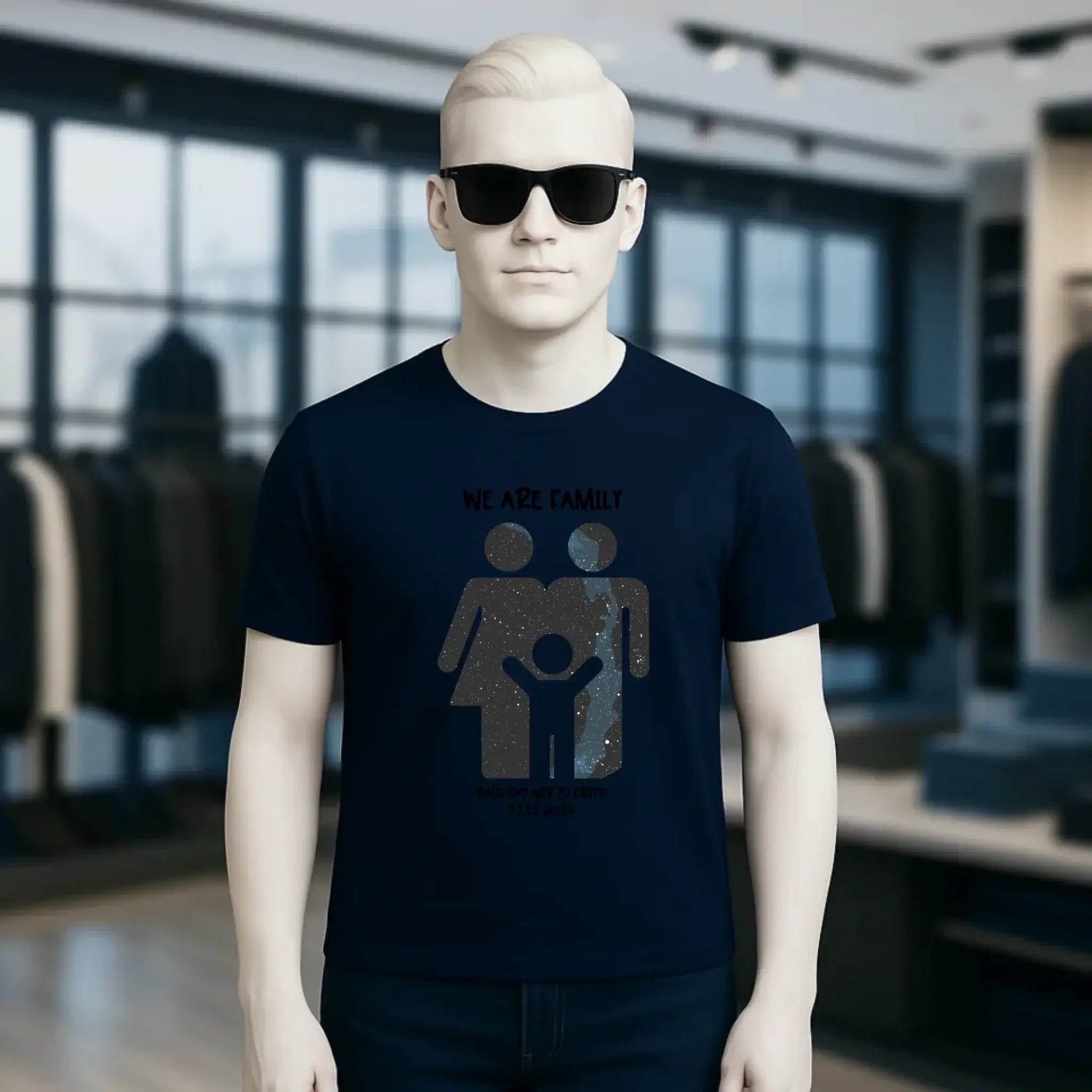 Echte Sternenkarte + Text • Kleine Familie • werdende Eltern • Unisex Premium T-Shirt XS-5XL aus Bio-Baumwolle für Damen & Herren • Exklusivdesign • personalisiert
