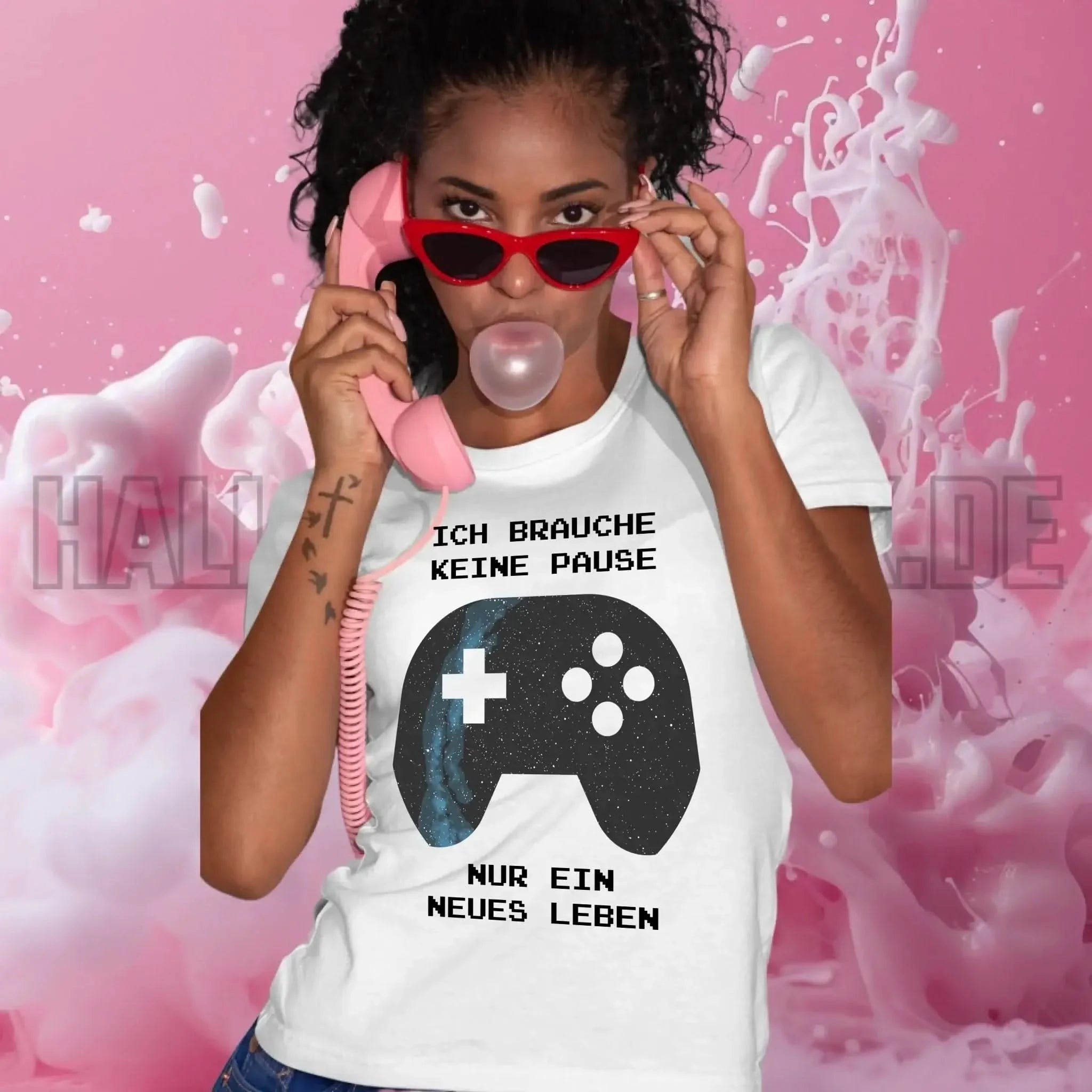 Echte Sternkarte als Controller + Text • Ladies Premium T-Shirt XS-2XL aus Bio-Baumwolle für Damen • Exklusivdesign • personalisiert