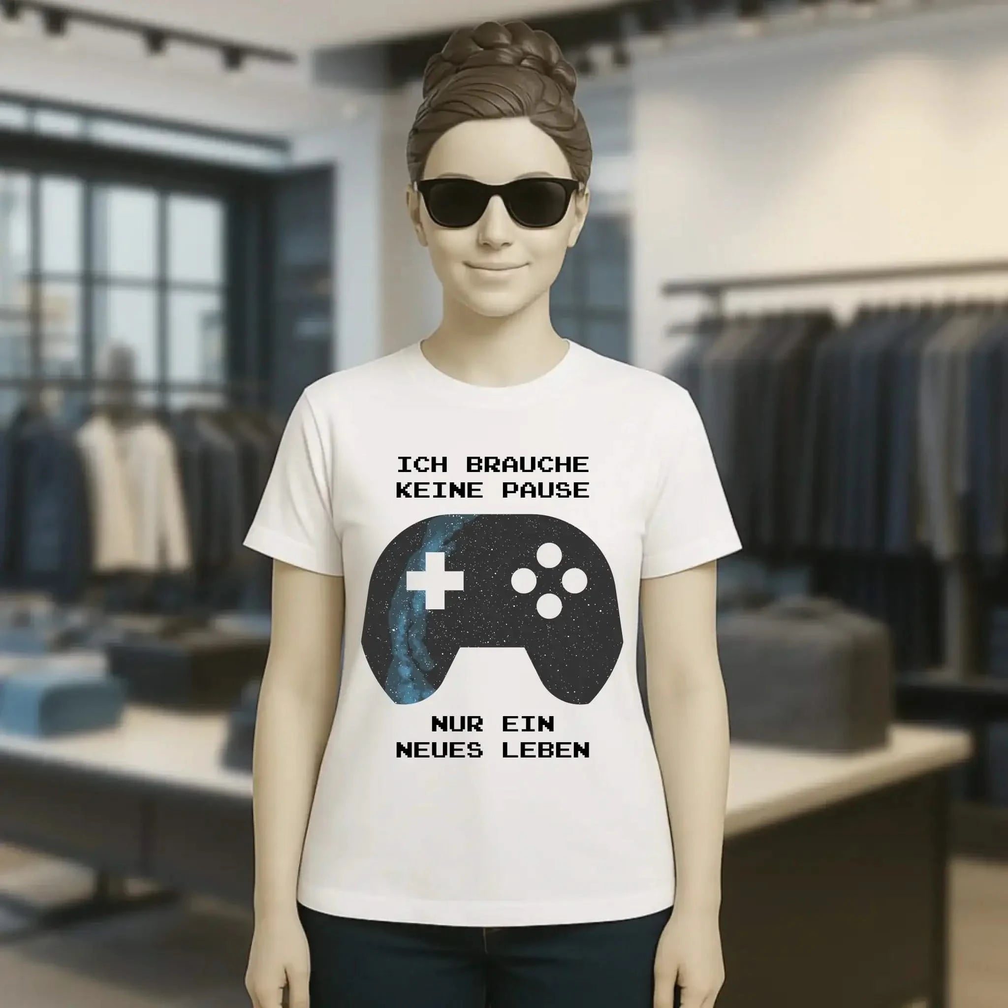 Echte Sternkarte als Controller + Text • Ladies Premium T-Shirt XS-2XL aus Bio-Baumwolle für Damen • Exklusivdesign • personalisiert