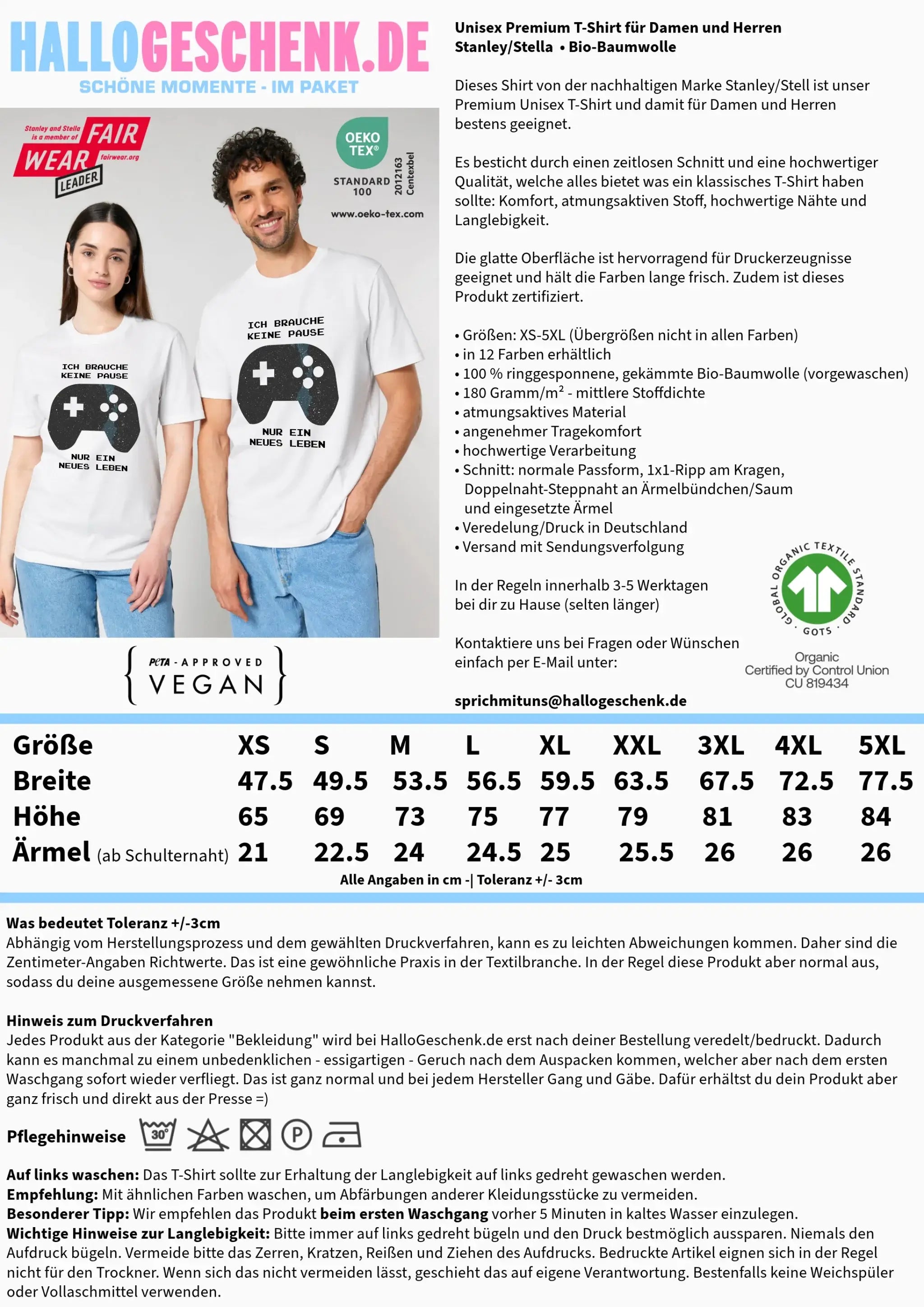 Echte Sternkarte als Controller + Text • Unisex Premium T-Shirt XS-5XL aus Bio-Baumwolle für Damen & Herren