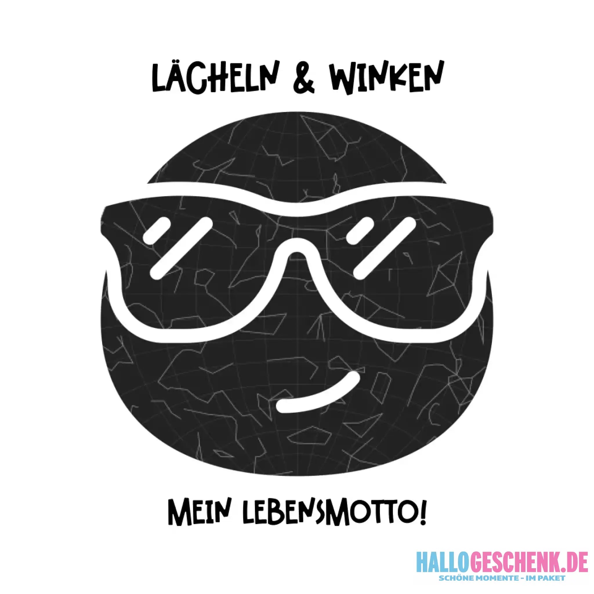Echte Sternkarte als Emoticon mit Sonnenbrille + Text • STICKER 20x20cm (Aufkleber) • personalisiert - White / OneSize
