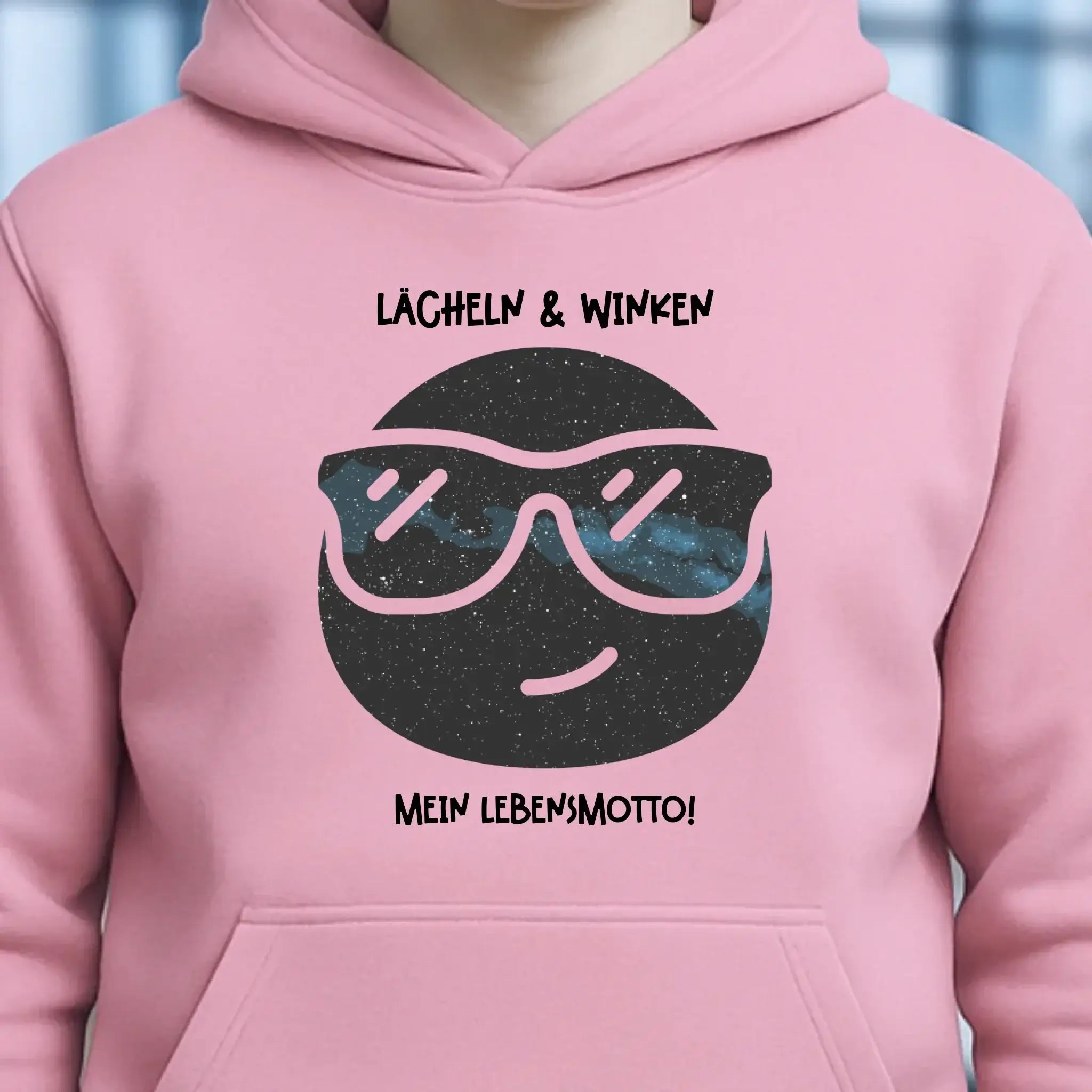 Echte Sternkarte als Emoticon mit Sonnenbrille + Text • Unisex Premium Hoodie XS-5XL aus Bio-Baumwolle für Damen & Herren • Exklusivdesign • personalisiert