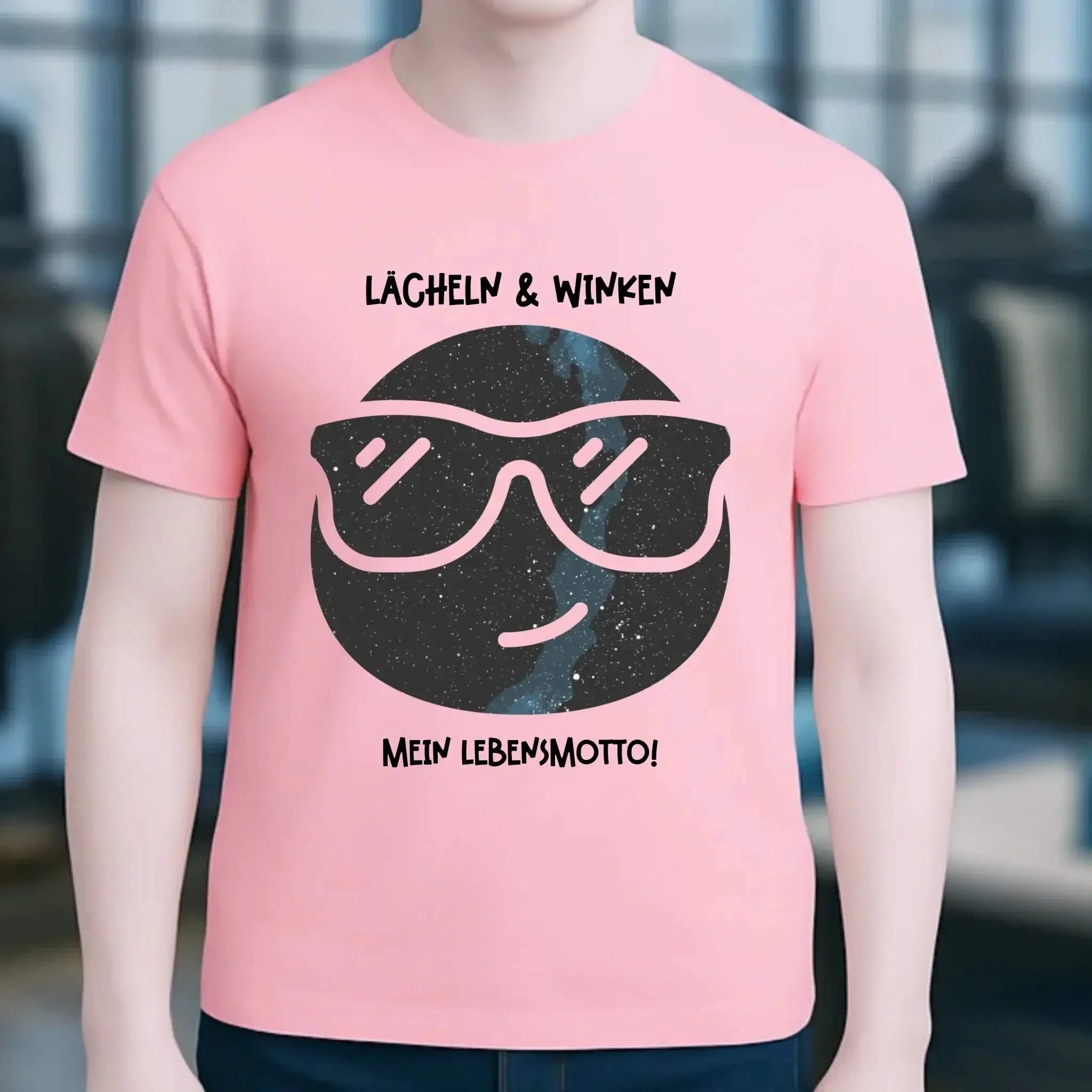 Echte Sternkarte als Emoticon mit Sonnenbrille + Text • Unisex Premium T-Shirt XS-5XL aus Bio-Baumwolle für Damen & Herren • Exklusivdesign • personalisiert