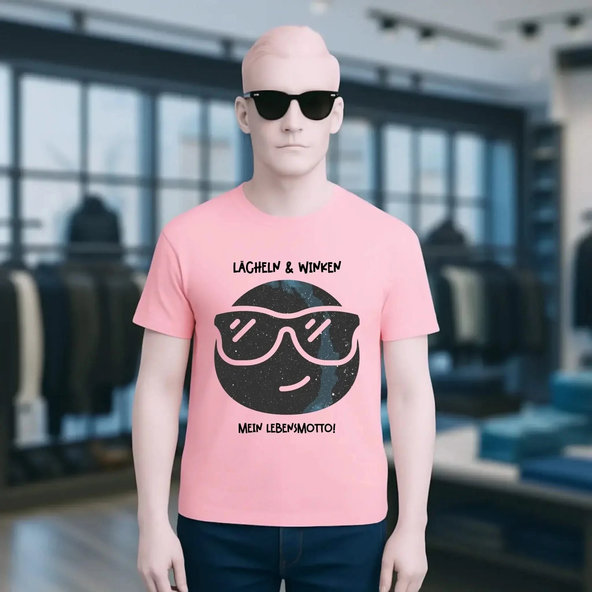 Echte Sternkarte als Emoticon mit Sonnenbrille + Text • Unisex Premium T-Shirt XS-5XL aus Bio-Baumwolle für Damen & Herren • Exklusivdesign • personalisiert