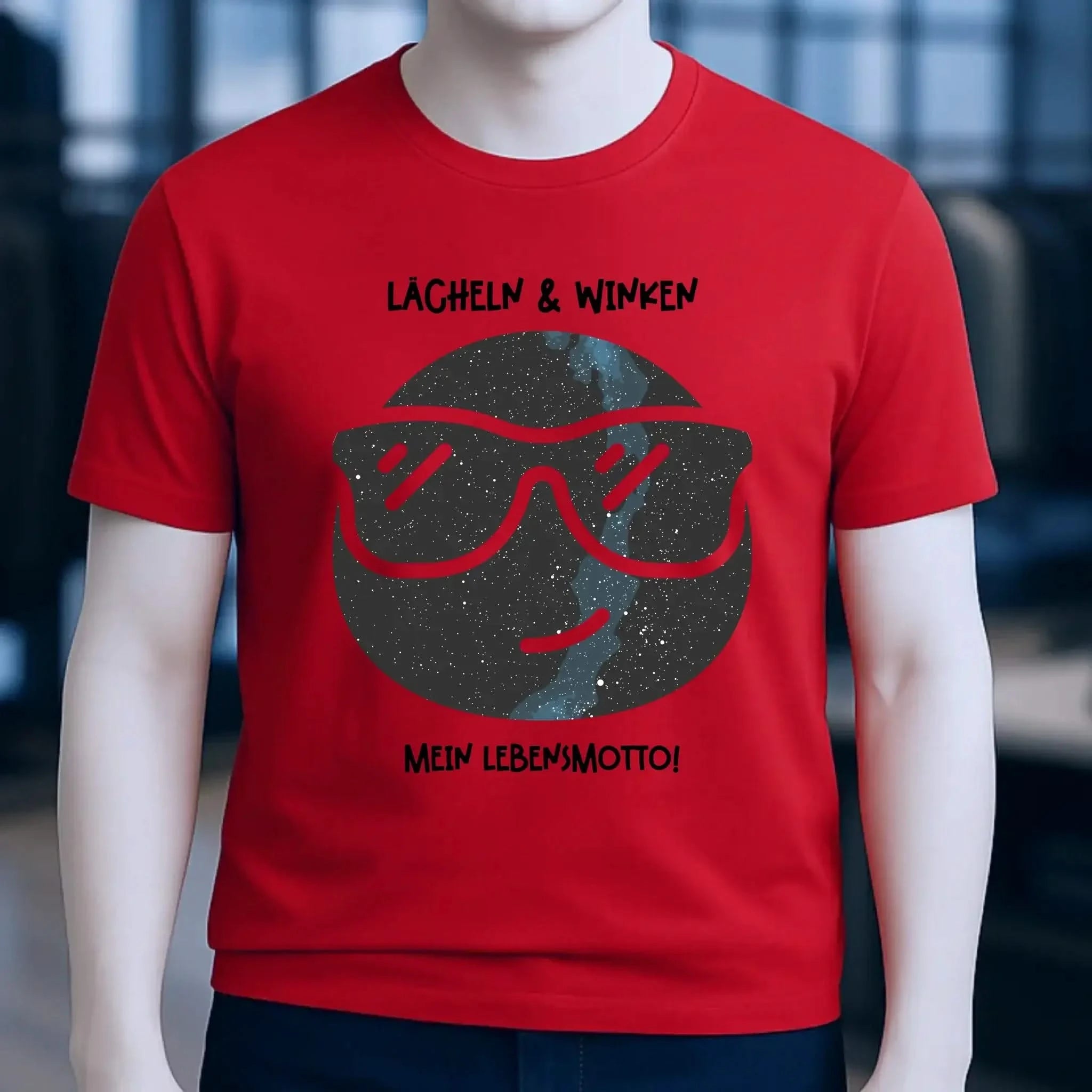 Echte Sternkarte als Emoticon mit Sonnenbrille + Text • Unisex Premium T-Shirt XS-5XL aus Bio-Baumwolle für Damen & Herren • Exklusivdesign • personalisiert