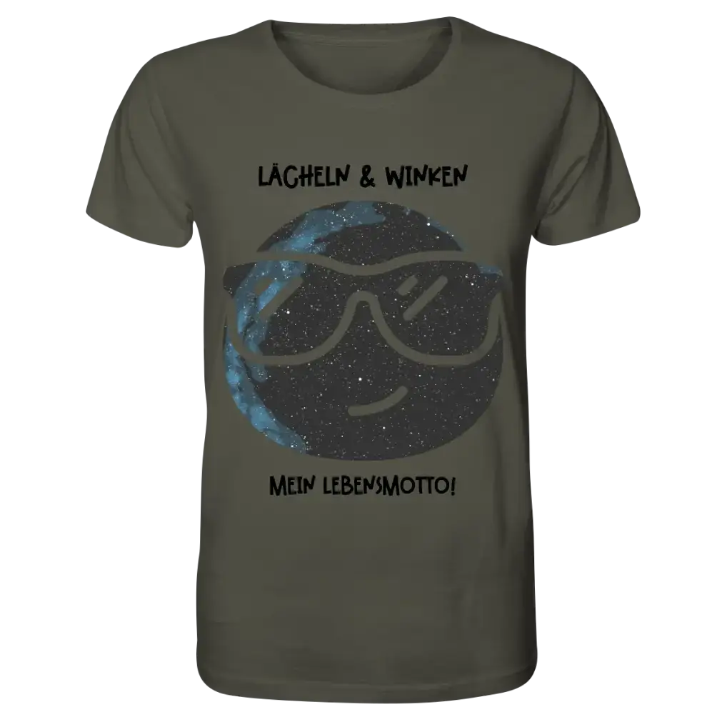 Echte Sternkarte als Emoticon mit Sonnenbrille + Text • Unisex Premium T-Shirt XS-5XL aus Bio-Baumwolle für Damen & Herren • Exklusivdesign • personalisiert