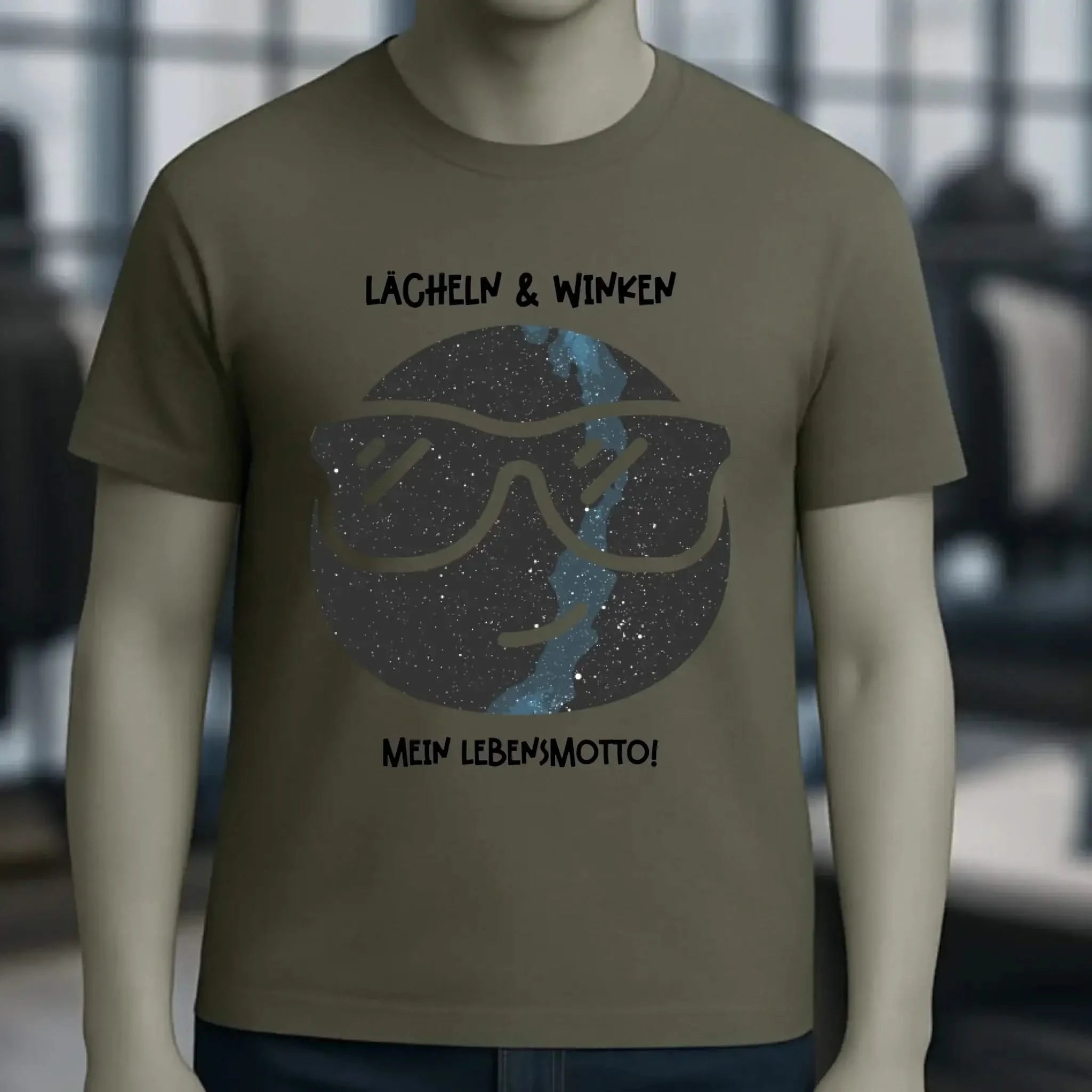 Echte Sternkarte als Emoticon mit Sonnenbrille + Text • Unisex Premium T-Shirt XS-5XL aus Bio-Baumwolle für Damen & Herren • Exklusivdesign • personalisiert