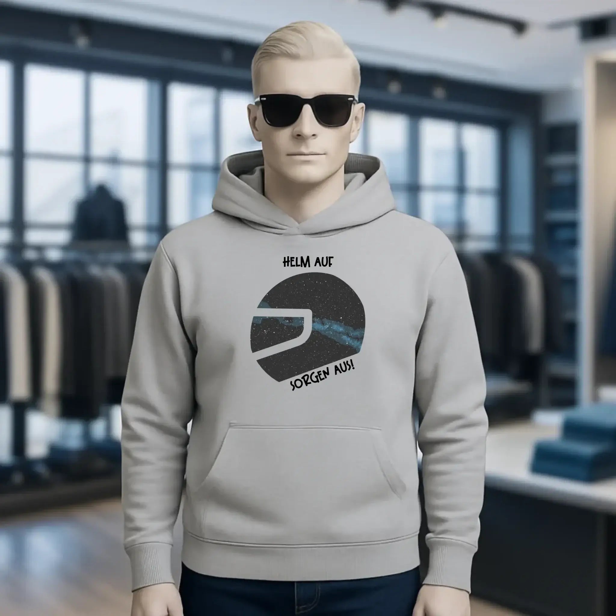 Echte Sternkarte als Helm + Text • Unisex Premium Hoodie XS-5XL aus Bio-Baumwolle für Damen & Herren • Exklusivdesign • personalisiert