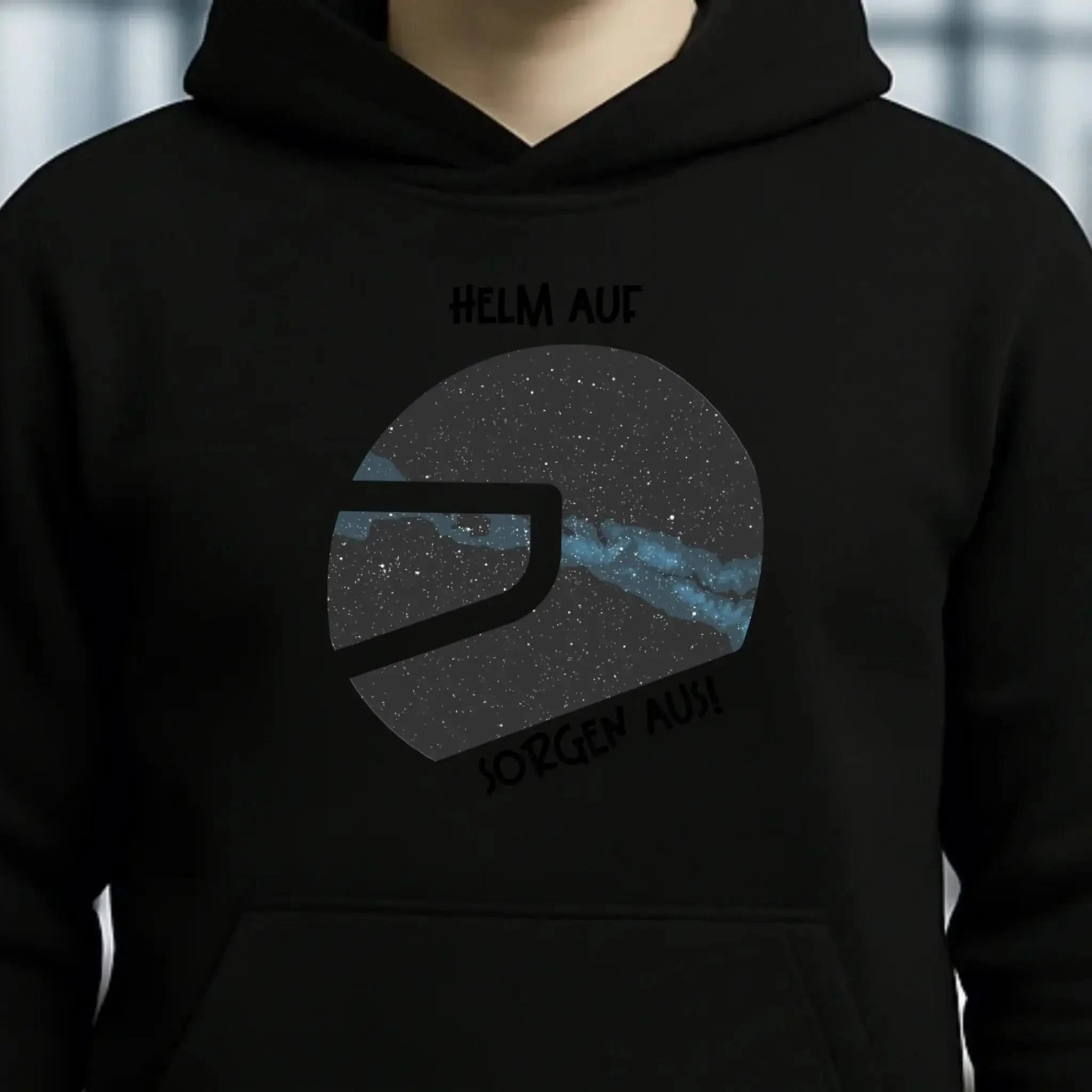 Echte Sternkarte als Helm + Text • Unisex Premium Hoodie XS-5XL aus Bio-Baumwolle für Damen & Herren • Exklusivdesign • personalisiert
