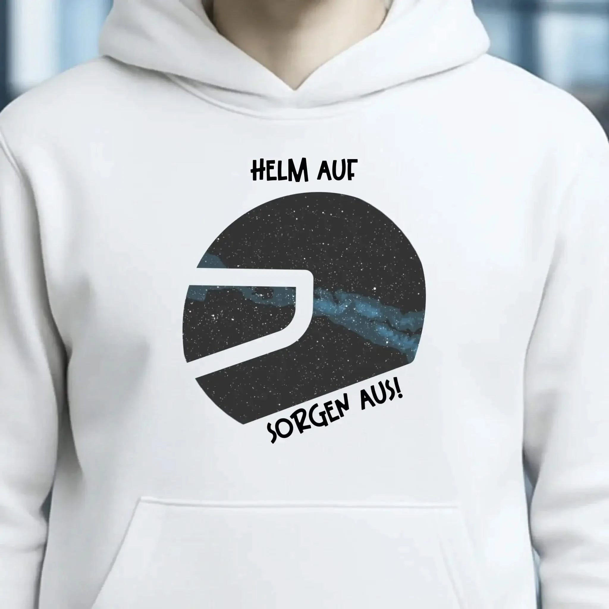 Echte Sternkarte als Helm + Text • Unisex Premium Hoodie XS-5XL aus Bio-Baumwolle für Damen & Herren • Exklusivdesign • personalisiert
