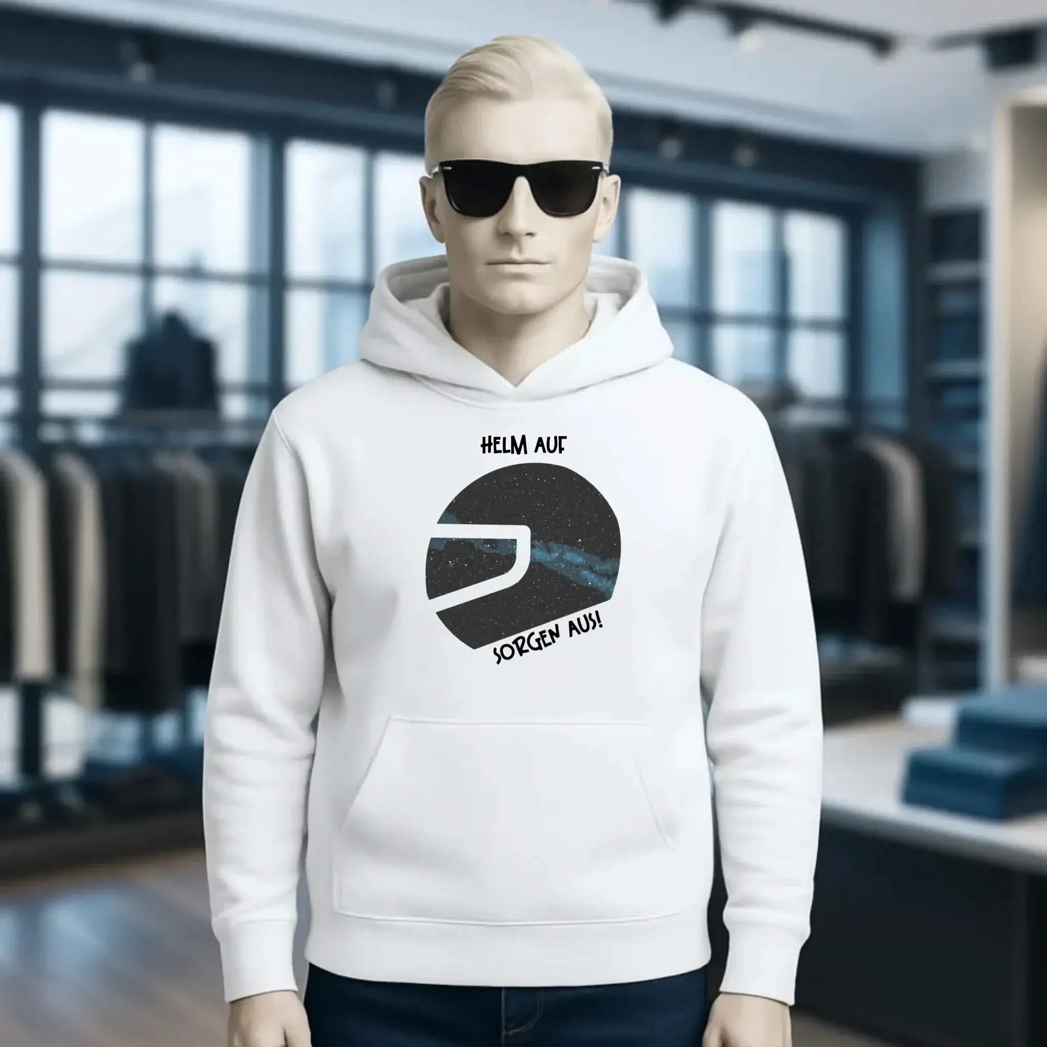 Echte Sternkarte als Helm + Text • Unisex Premium Hoodie XS-5XL aus Bio-Baumwolle für Damen & Herren • Exklusivdesign • personalisiert
