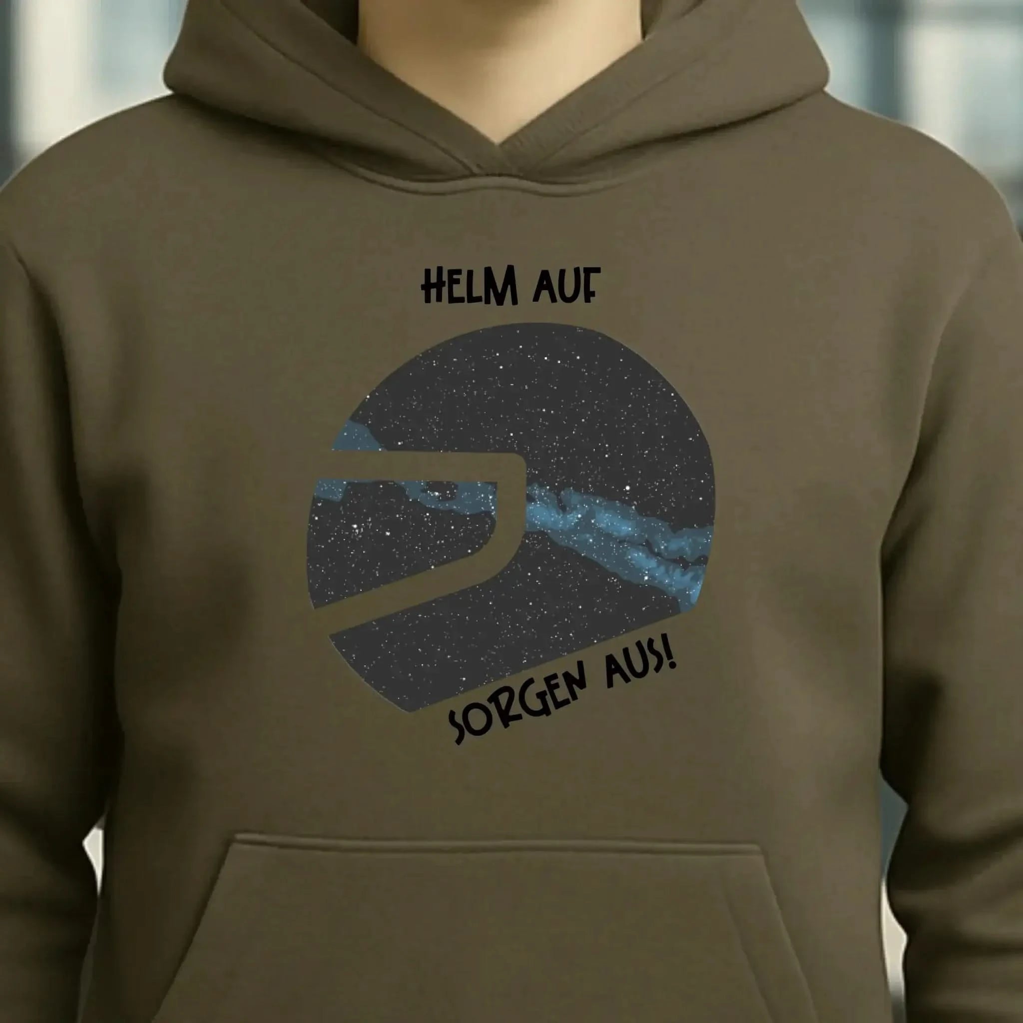 Echte Sternkarte als Helm + Text • Unisex Premium Hoodie XS-5XL aus Bio-Baumwolle für Damen & Herren • Exklusivdesign • personalisiert