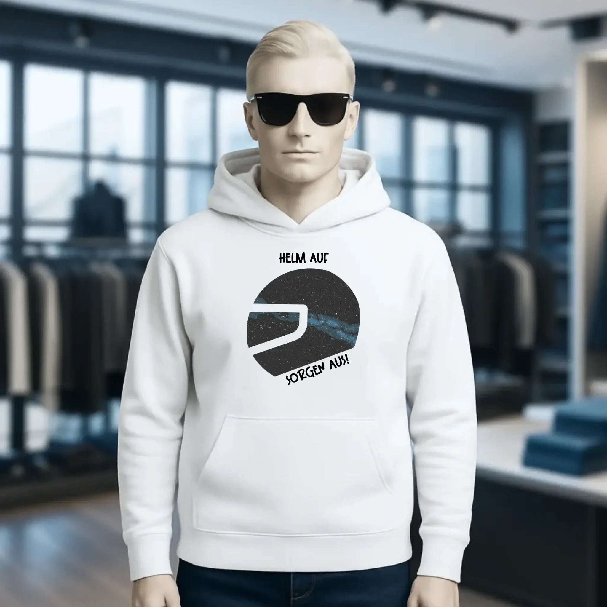 Echte Sternkarte als Helm + Text • Unisex Premium Hoodie XS-5XL aus Bio-Baumwolle für Damen & Herren • Exklusivdesign • personalisiert