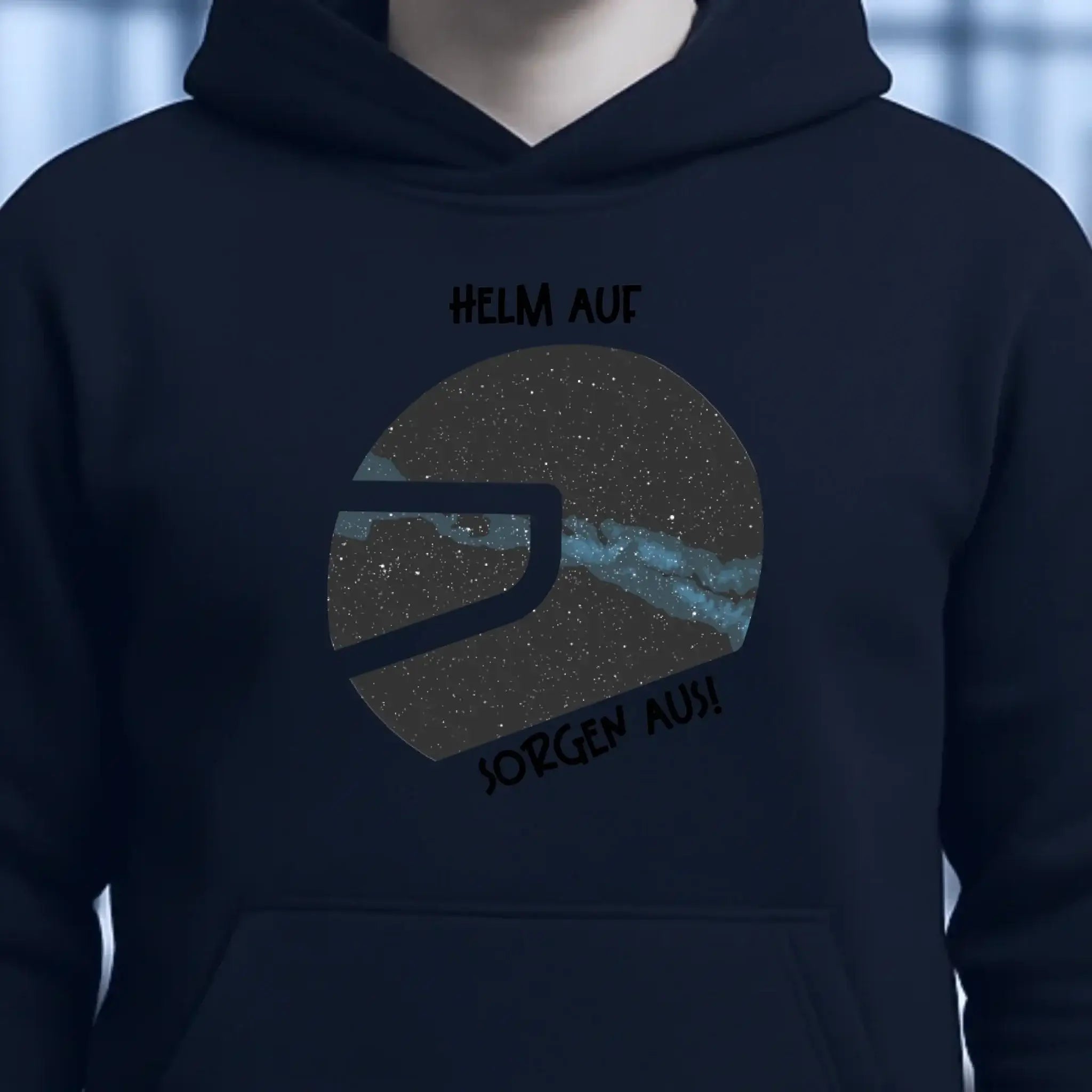 Echte Sternkarte als Helm + Text • Unisex Premium Hoodie XS-5XL aus Bio-Baumwolle für Damen & Herren • Exklusivdesign • personalisiert