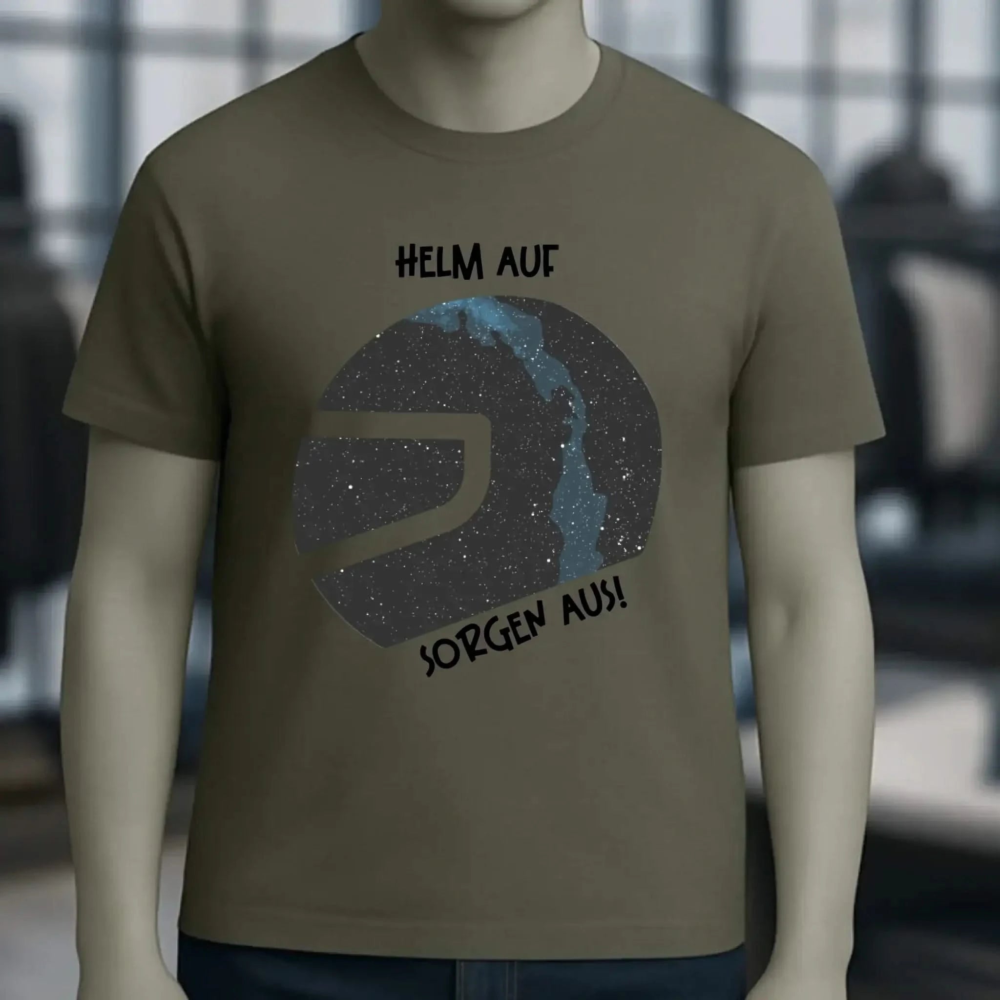 Echte Sternkarte als Helm + Text • Unisex Premium T-Shirt XS-5XL aus Bio-Baumwolle für Damen & Herren • Exklusivdesign • personalisiert
