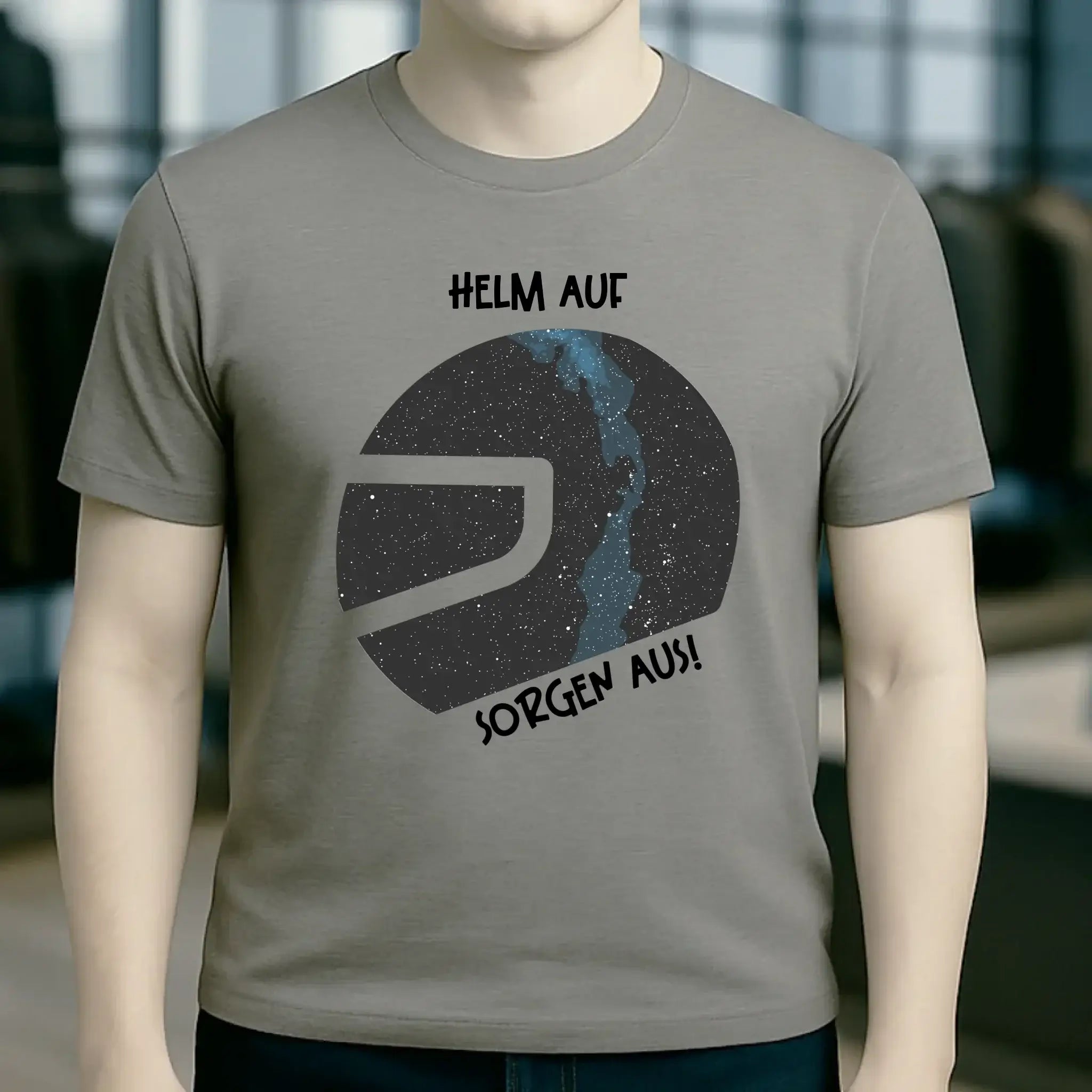 Echte Sternkarte als Helm + Text • Unisex Premium T-Shirt XS-5XL aus Bio-Baumwolle für Damen & Herren • Exklusivdesign • personalisiert