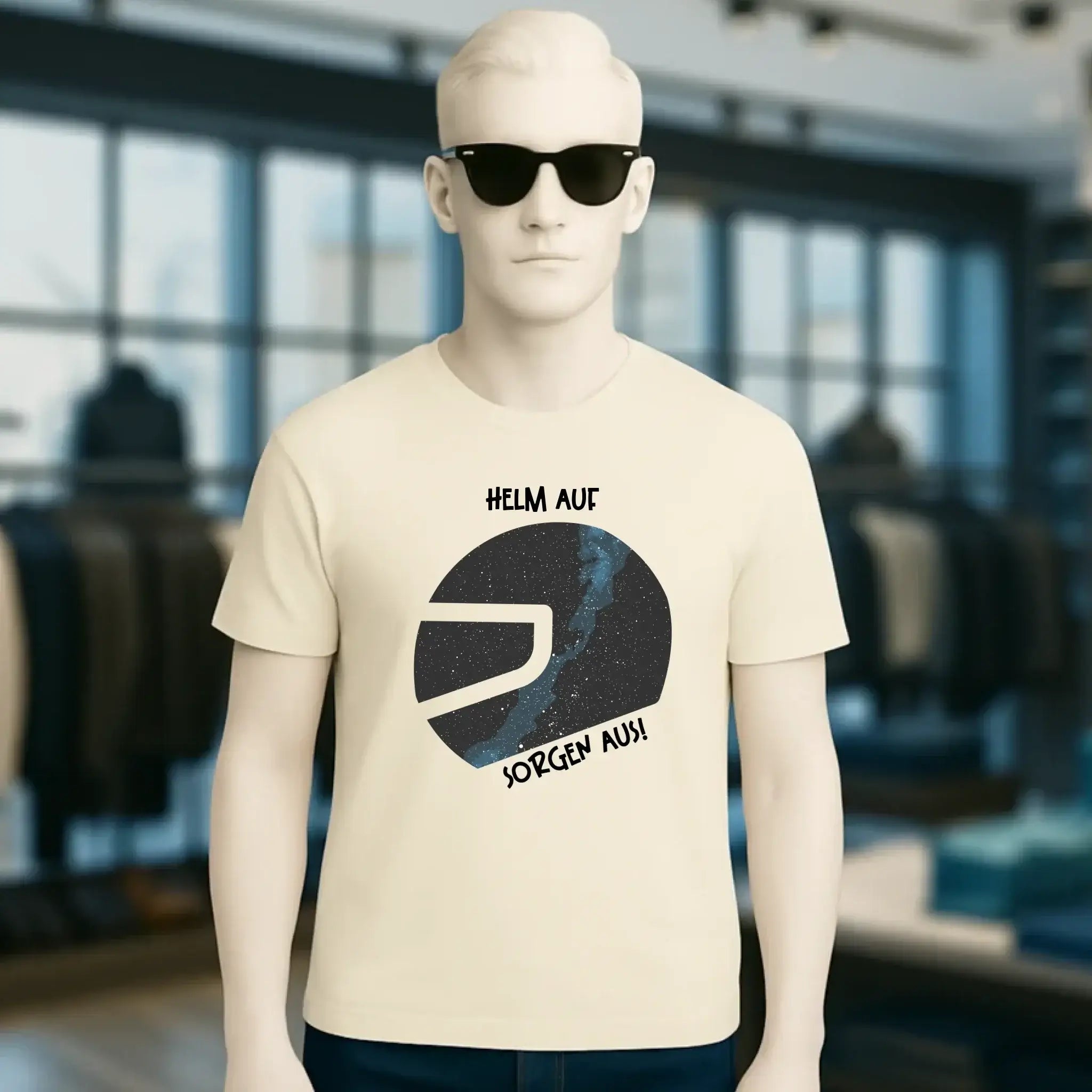 Echte Sternkarte als Helm + Text • Unisex Premium T-Shirt XS-5XL aus Bio-Baumwolle für Damen & Herren • Exklusivdesign • personalisiert