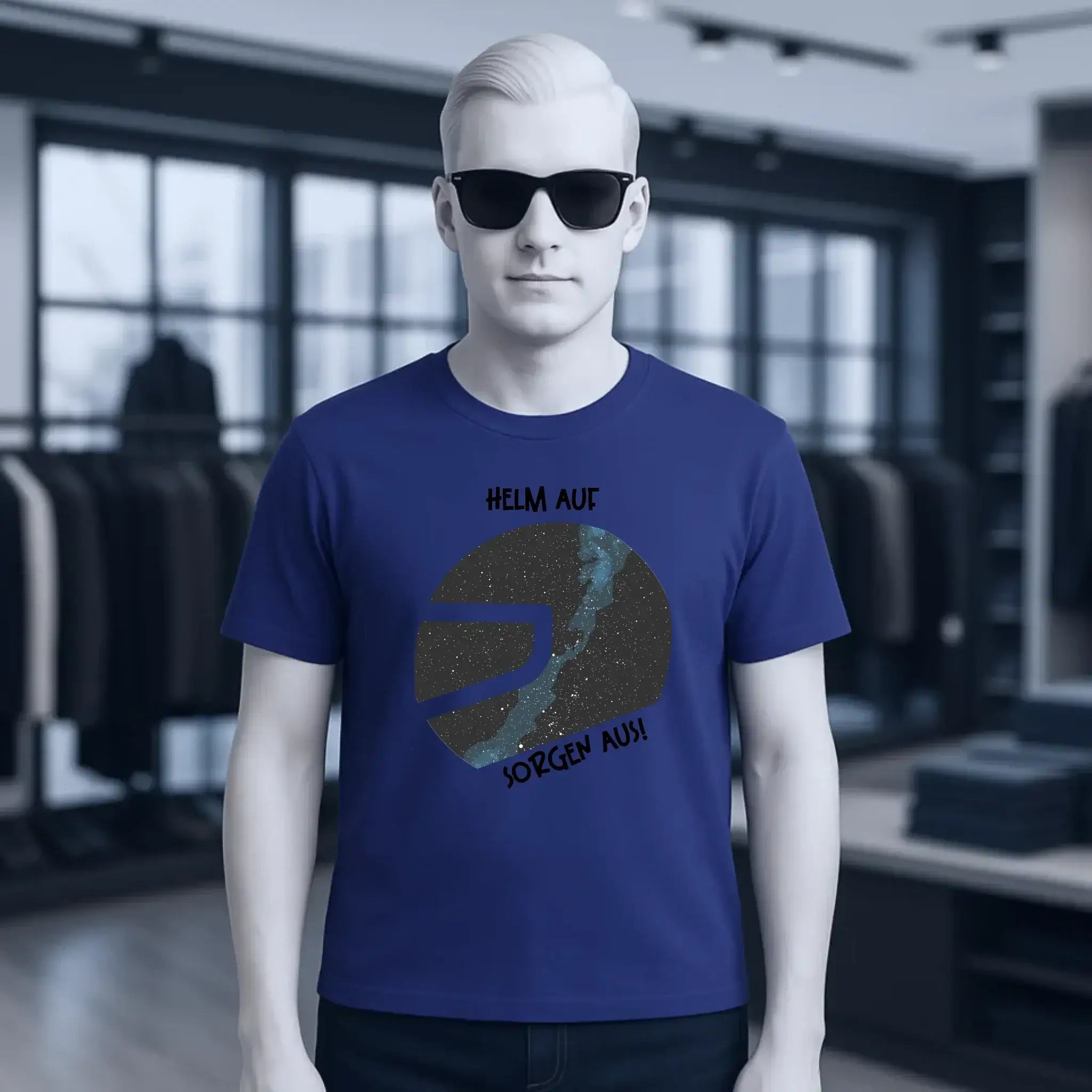 Echte Sternkarte als Helm + Text • Unisex Premium T-Shirt XS-5XL aus Bio-Baumwolle für Damen & Herren • Exklusivdesign • personalisiert
