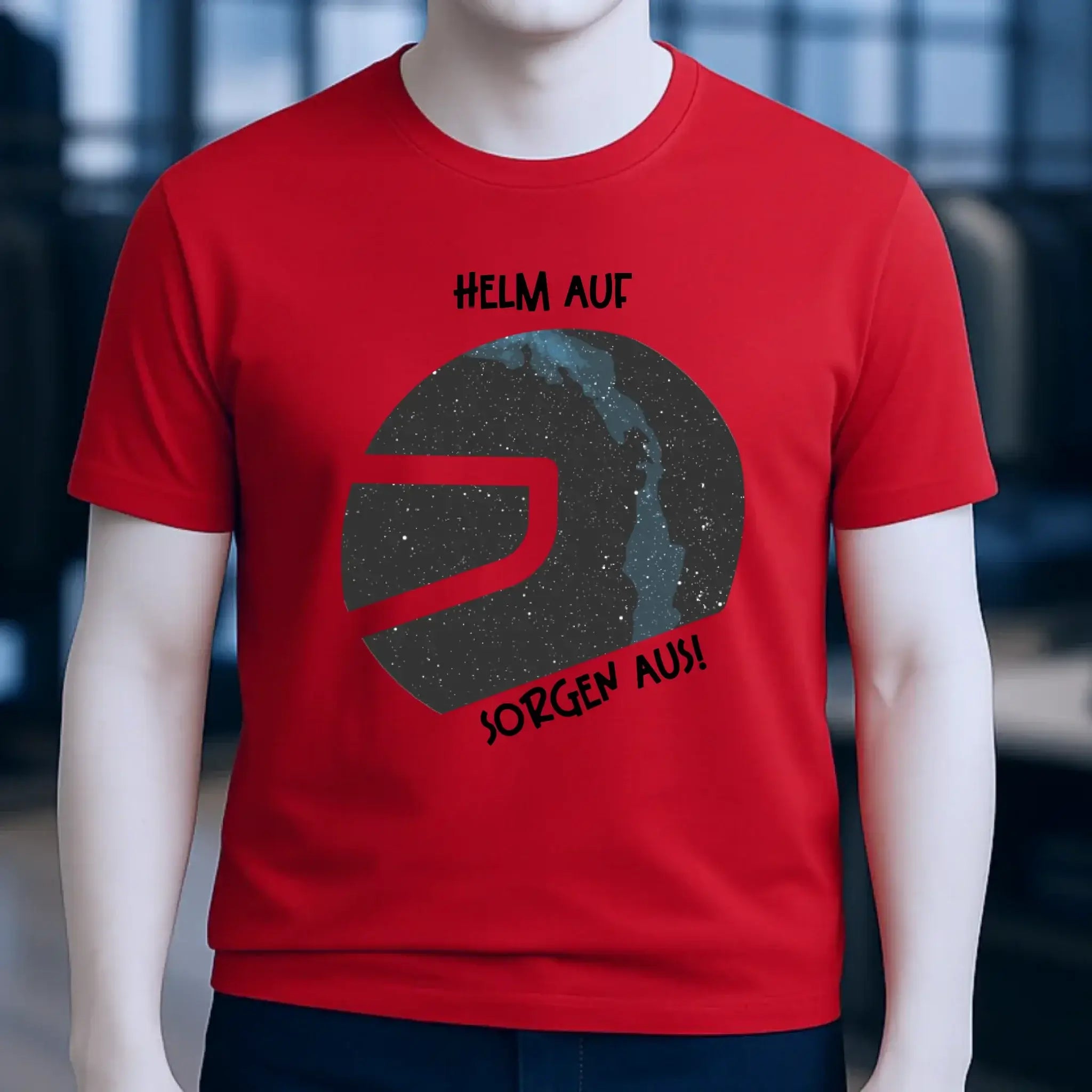 Echte Sternkarte als Helm + Text • Unisex Premium T-Shirt XS-5XL aus Bio-Baumwolle für Damen & Herren • Exklusivdesign • personalisiert