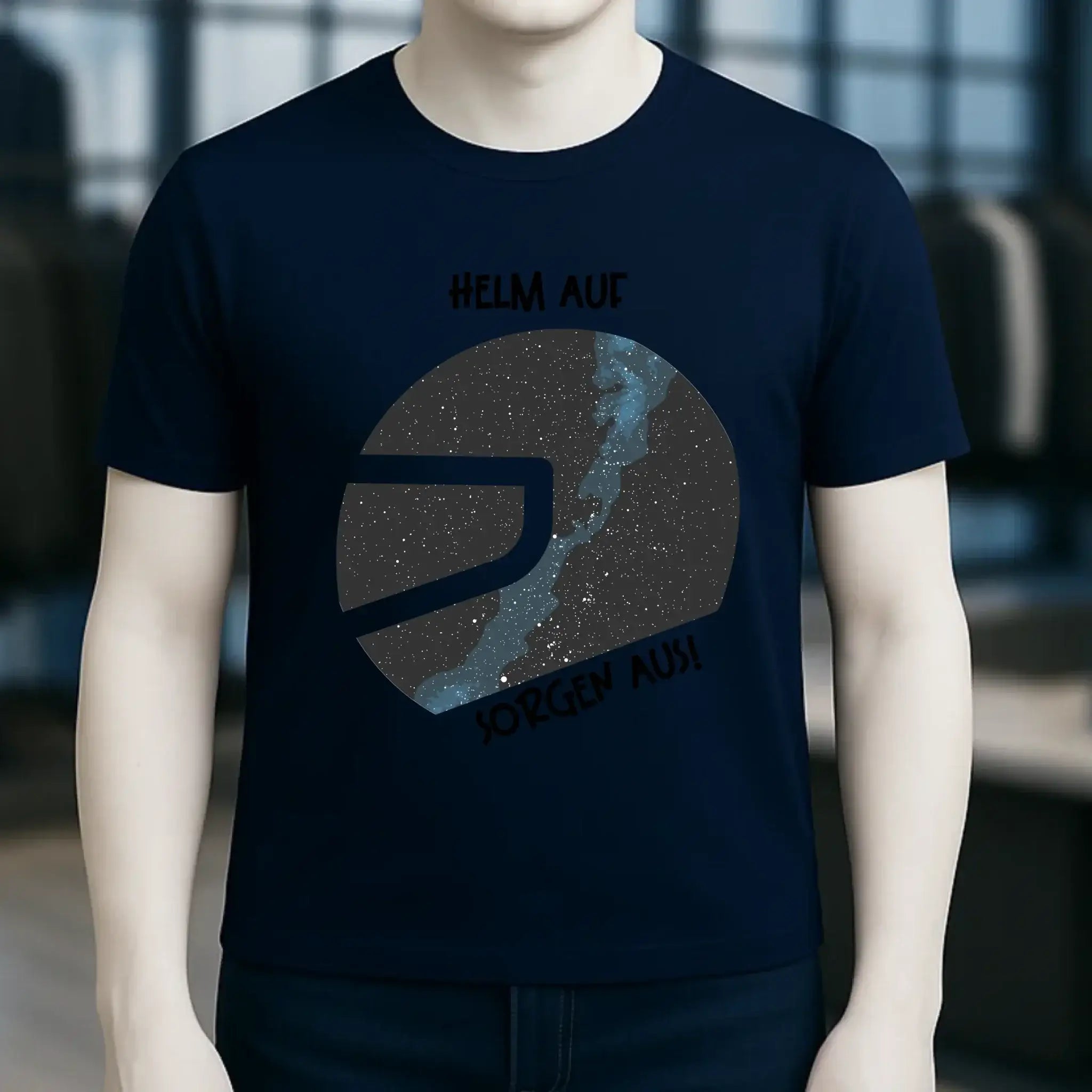 Echte Sternkarte als Helm + Text • Unisex Premium T-Shirt XS-5XL aus Bio-Baumwolle für Damen & Herren • Exklusivdesign • personalisiert