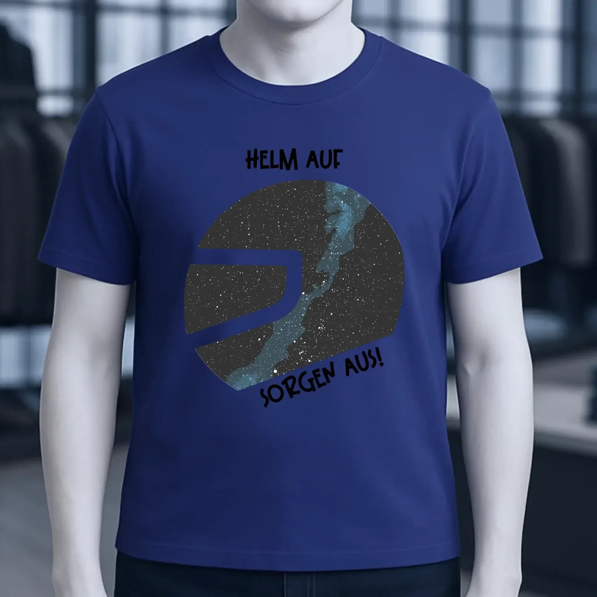 Echte Sternkarte als Helm + Text • Unisex Premium T-Shirt XS-5XL aus Bio-Baumwolle für Damen & Herren • Exklusivdesign • personalisiert