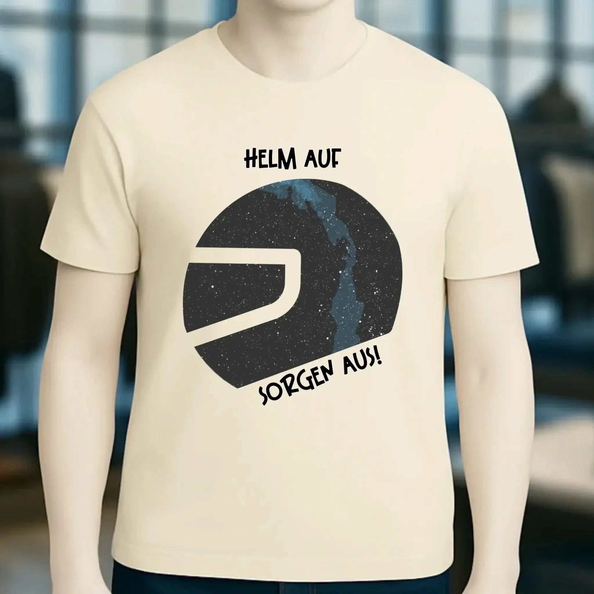 Echte Sternkarte als Helm + Text • Unisex Premium T-Shirt XS-5XL aus Bio-Baumwolle für Damen & Herren • Exklusivdesign • personalisiert