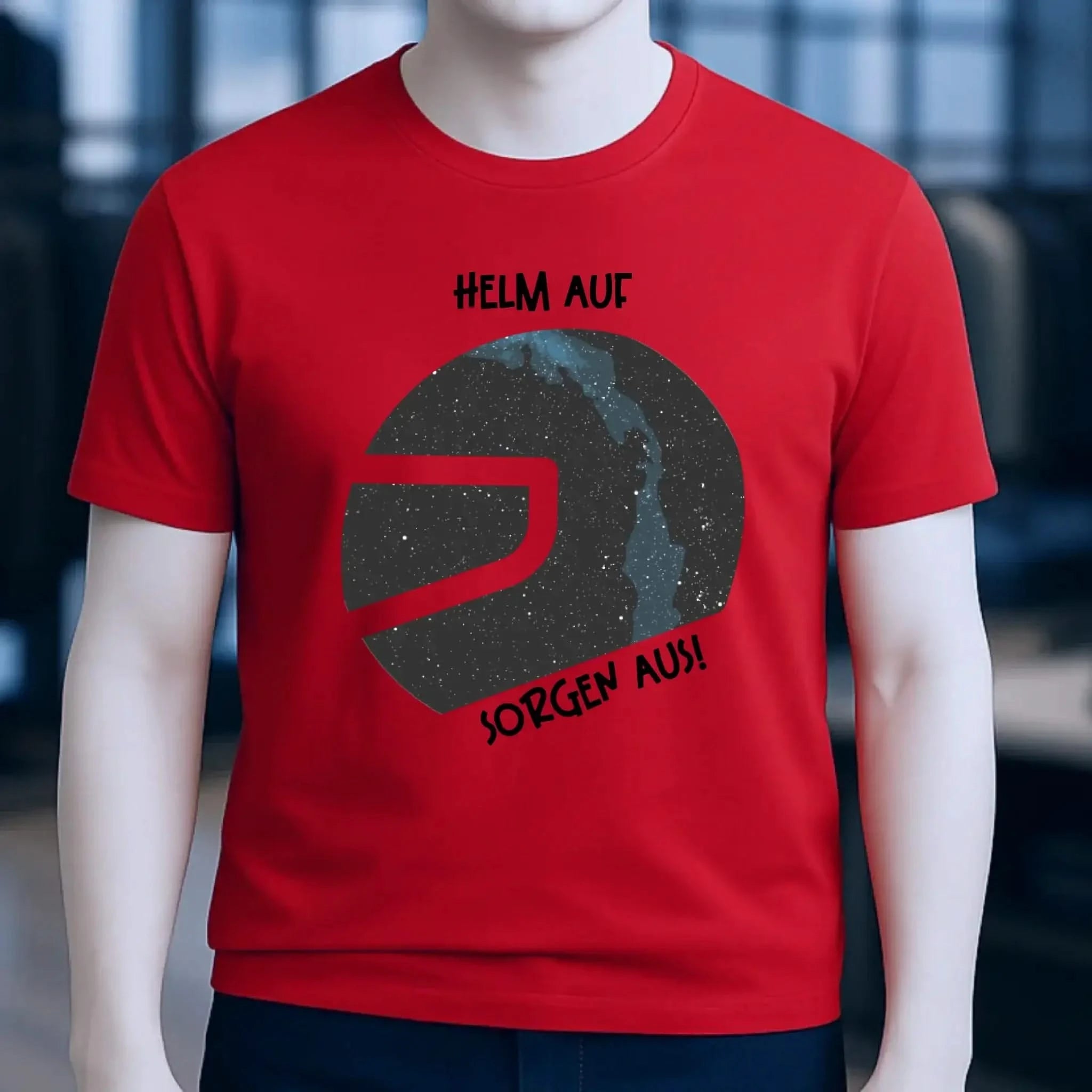 Echte Sternkarte als Helm + Text • Unisex Premium T-Shirt XS-5XL aus Bio-Baumwolle für Damen & Herren • Exklusivdesign • personalisiert