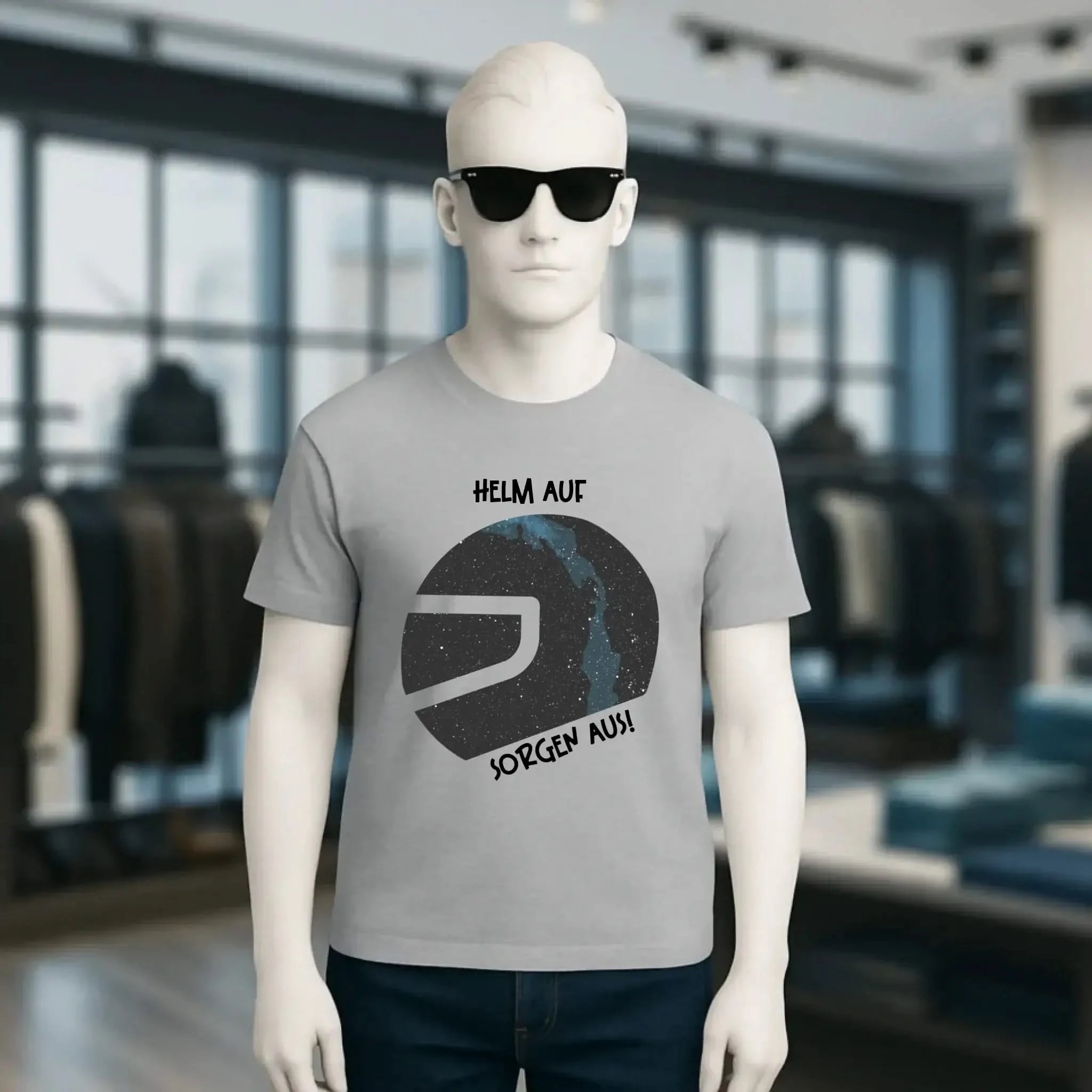 Echte Sternkarte als Helm + Text • Unisex Premium T-Shirt XS-5XL aus Bio-Baumwolle für Damen & Herren • Exklusivdesign • personalisiert