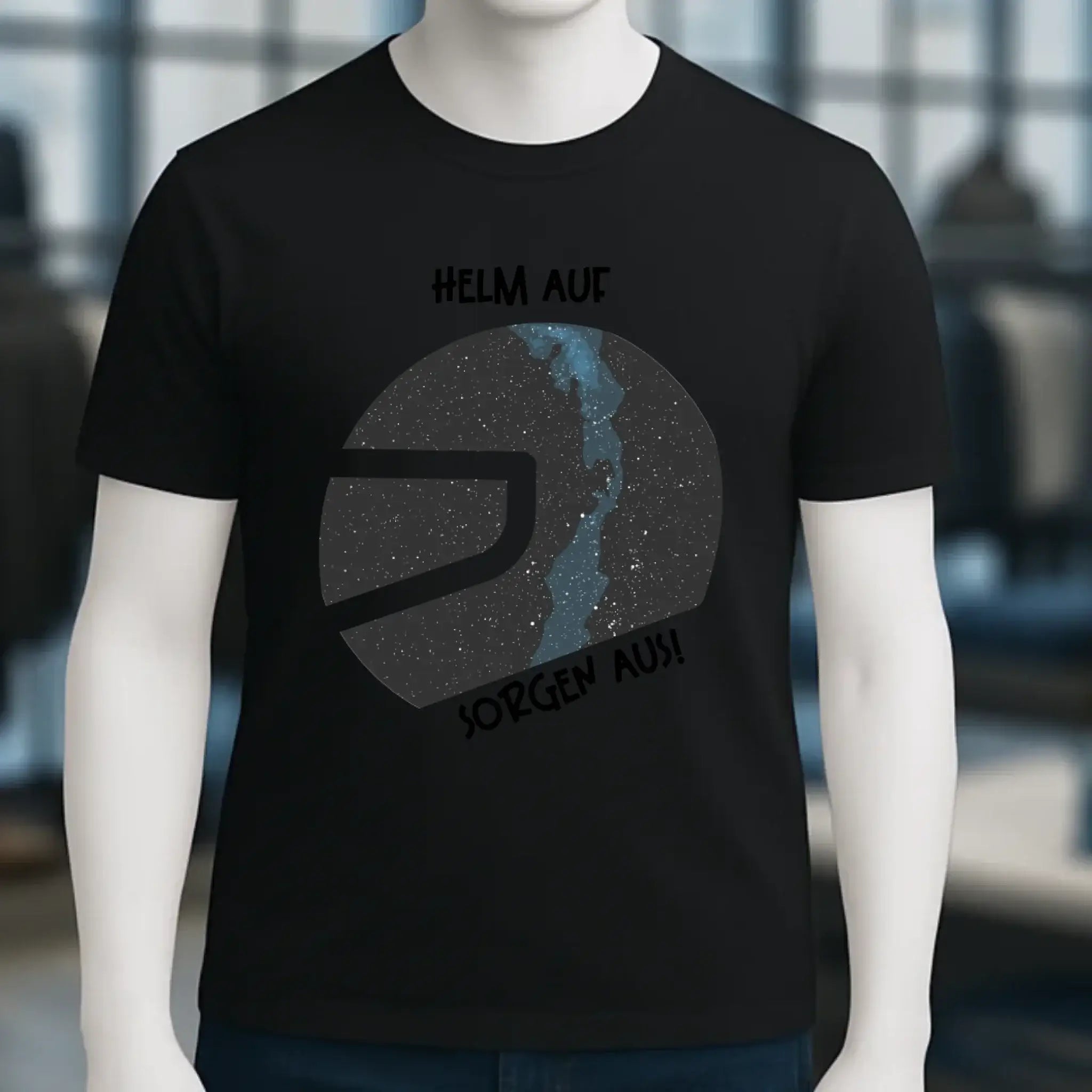 Echte Sternkarte als Helm + Text • Unisex Premium T-Shirt XS-5XL aus Bio-Baumwolle für Damen & Herren • Exklusivdesign • personalisiert