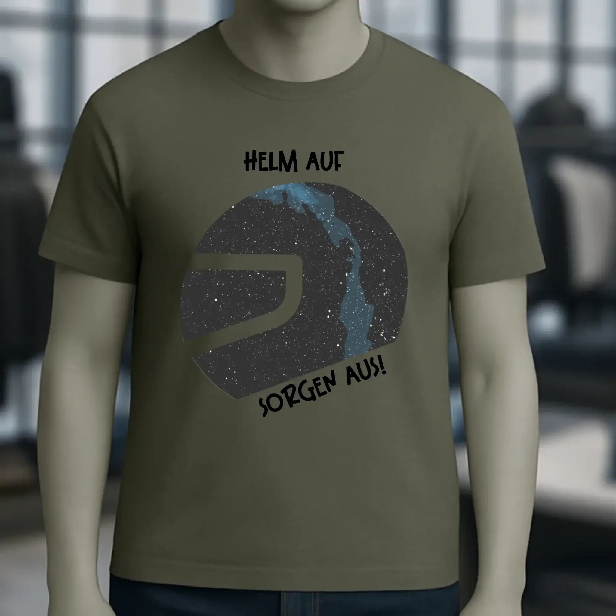 Echte Sternkarte als Helm + Text • Unisex Premium T-Shirt XS-5XL aus Bio-Baumwolle für Damen & Herren • Exklusivdesign • personalisiert