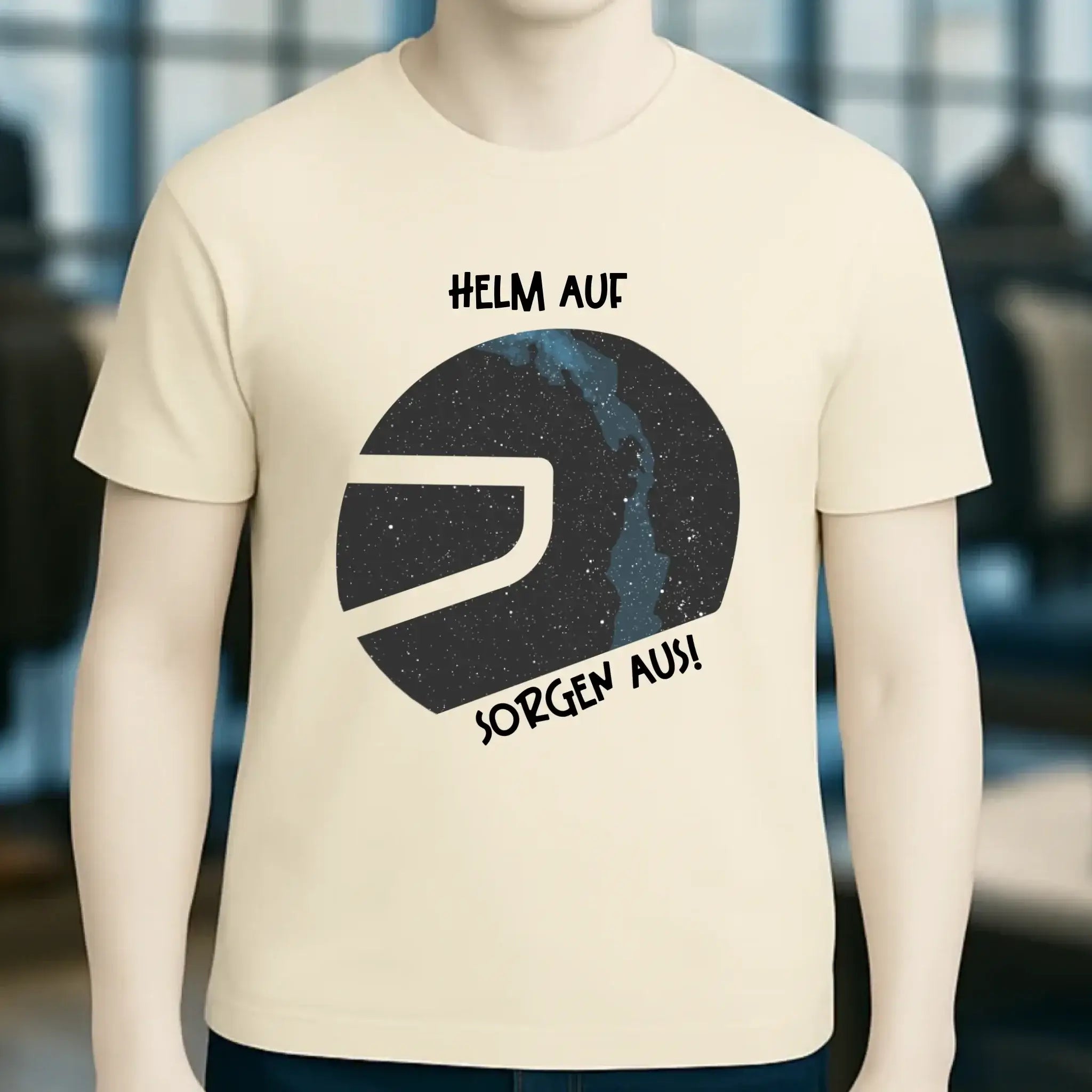Echte Sternkarte als Helm + Text • Unisex Premium T-Shirt XS-5XL aus Bio-Baumwolle für Damen & Herren • Exklusivdesign • personalisiert
