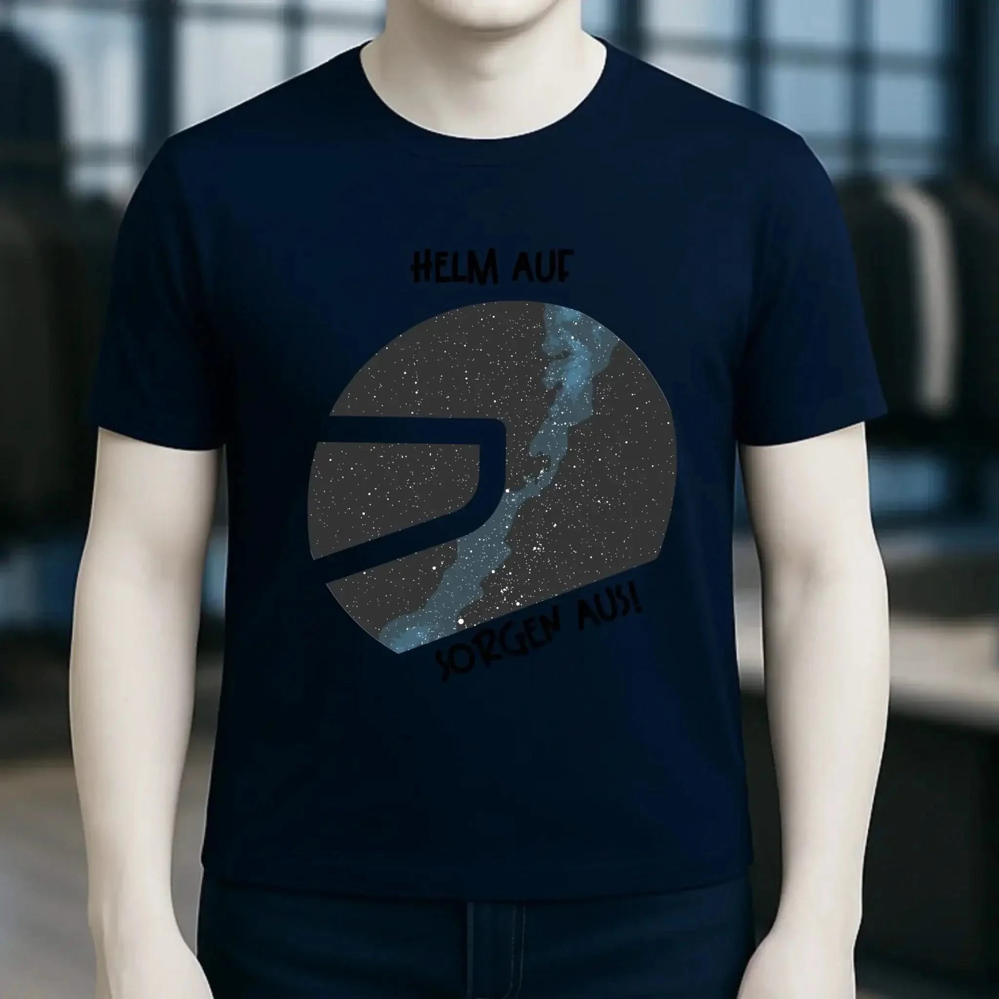 Echte Sternkarte als Helm + Text • Unisex Premium T-Shirt XS-5XL aus Bio-Baumwolle für Damen & Herren • Exklusivdesign • personalisiert
