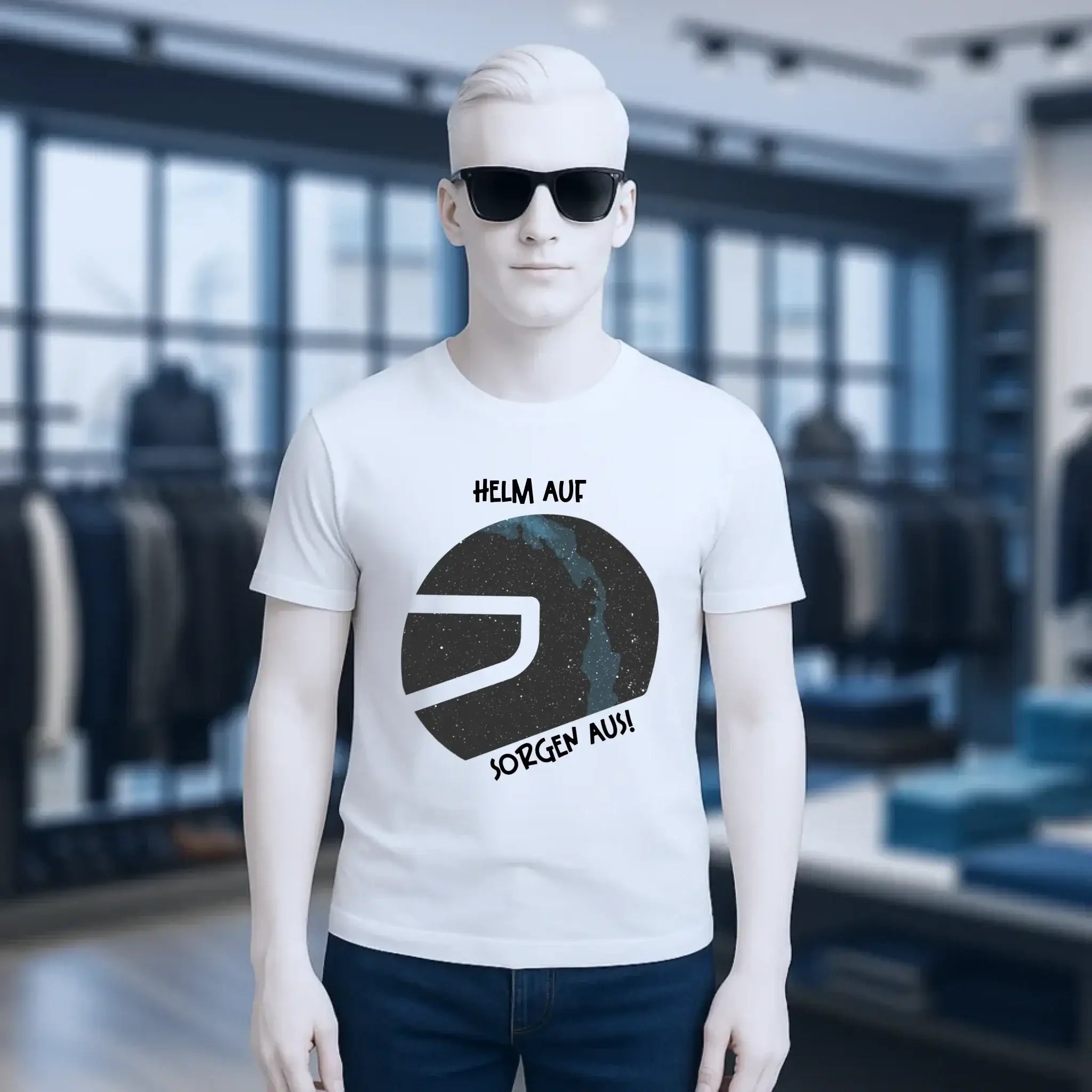 Echte Sternkarte als Helm + Text • Unisex Premium T-Shirt XS-5XL aus Bio-Baumwolle für Damen & Herren • Exklusivdesign • personalisiert