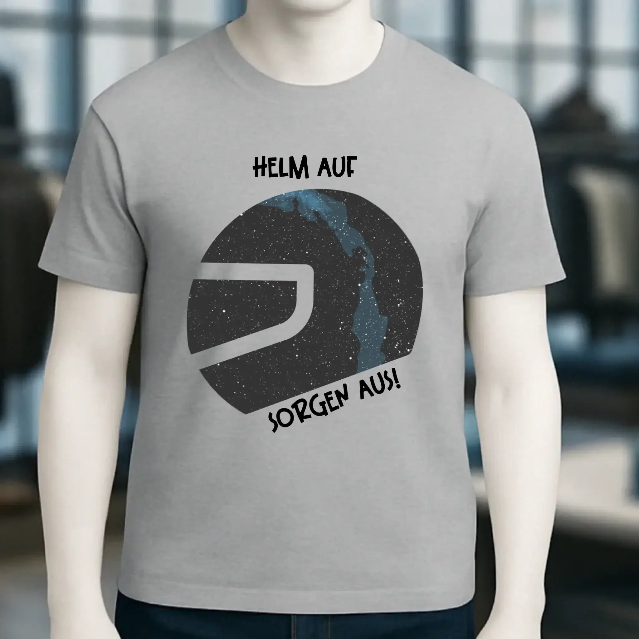 Echte Sternkarte als Helm + Text • Unisex Premium T-Shirt XS-5XL aus Bio-Baumwolle für Damen & Herren • Exklusivdesign • personalisiert