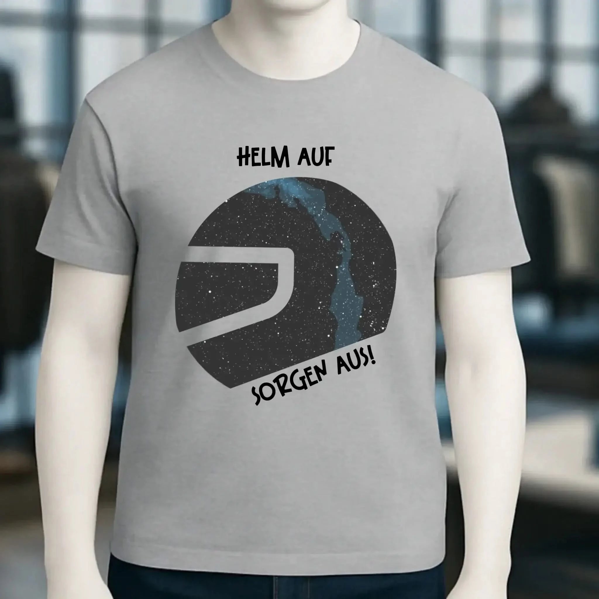 Echte Sternkarte als Helm + Text • Unisex Premium T-Shirt XS-5XL aus Bio-Baumwolle für Damen & Herren • Exklusivdesign • personalisiert