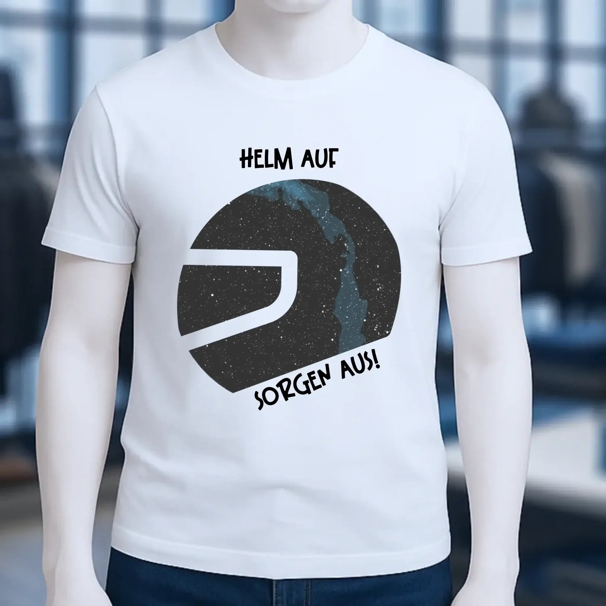 Echte Sternkarte als Helm + Text • Unisex Premium T-Shirt XS-5XL aus Bio-Baumwolle für Damen & Herren • Exklusivdesign • personalisiert