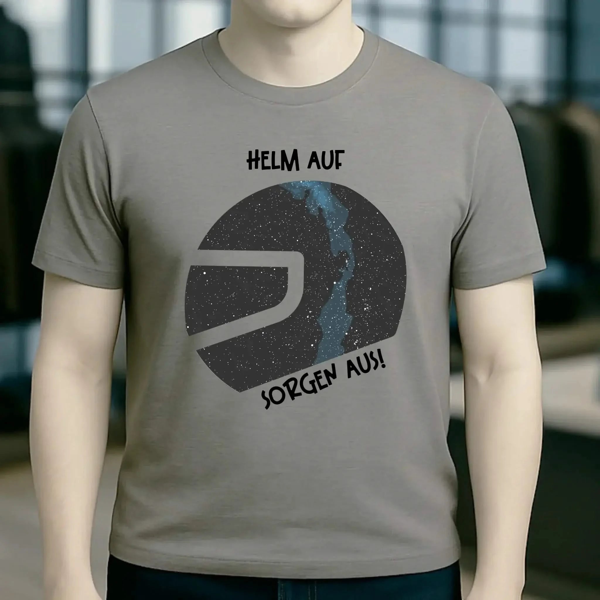 Echte Sternkarte als Helm + Text • Unisex Premium T-Shirt XS-5XL aus Bio-Baumwolle für Damen & Herren • Exklusivdesign • personalisiert