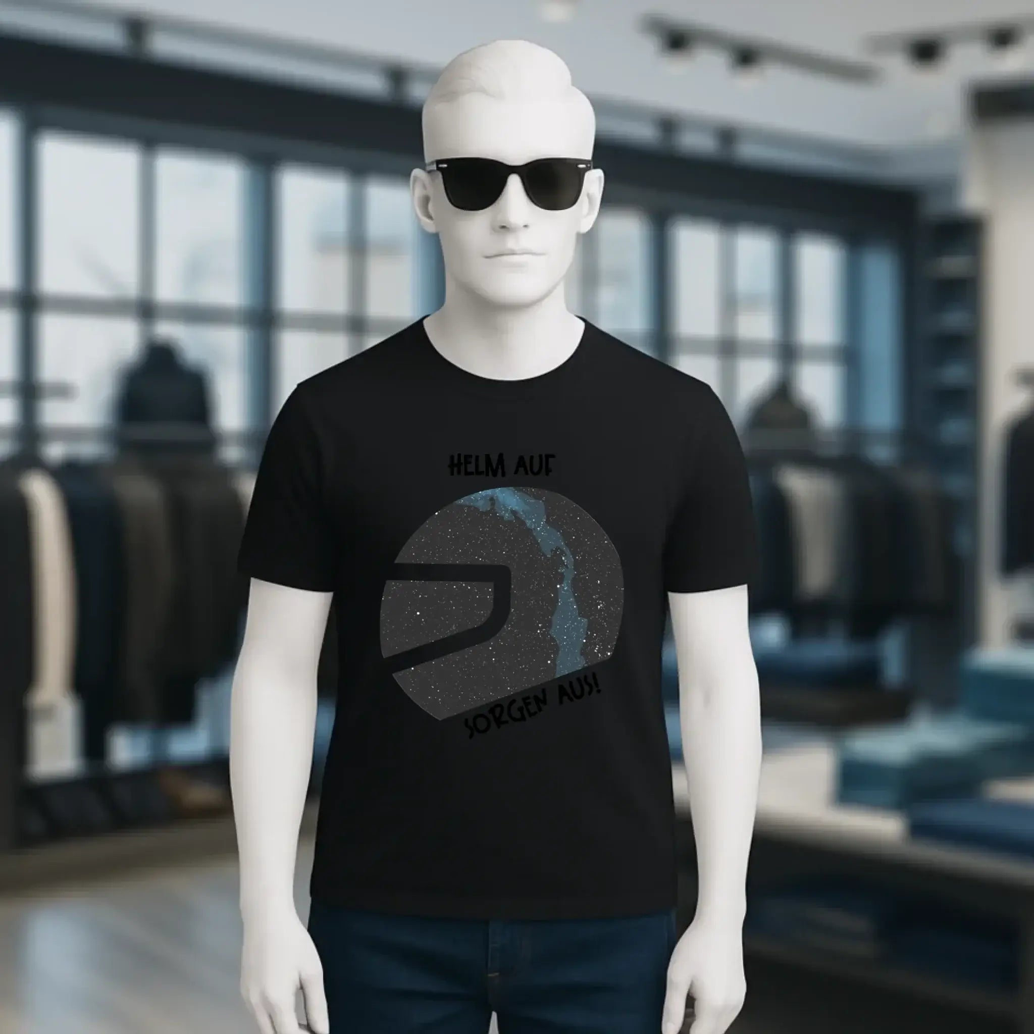 Echte Sternkarte als Helm + Text • Unisex Premium T-Shirt XS-5XL aus Bio-Baumwolle für Damen & Herren • Exklusivdesign • personalisiert