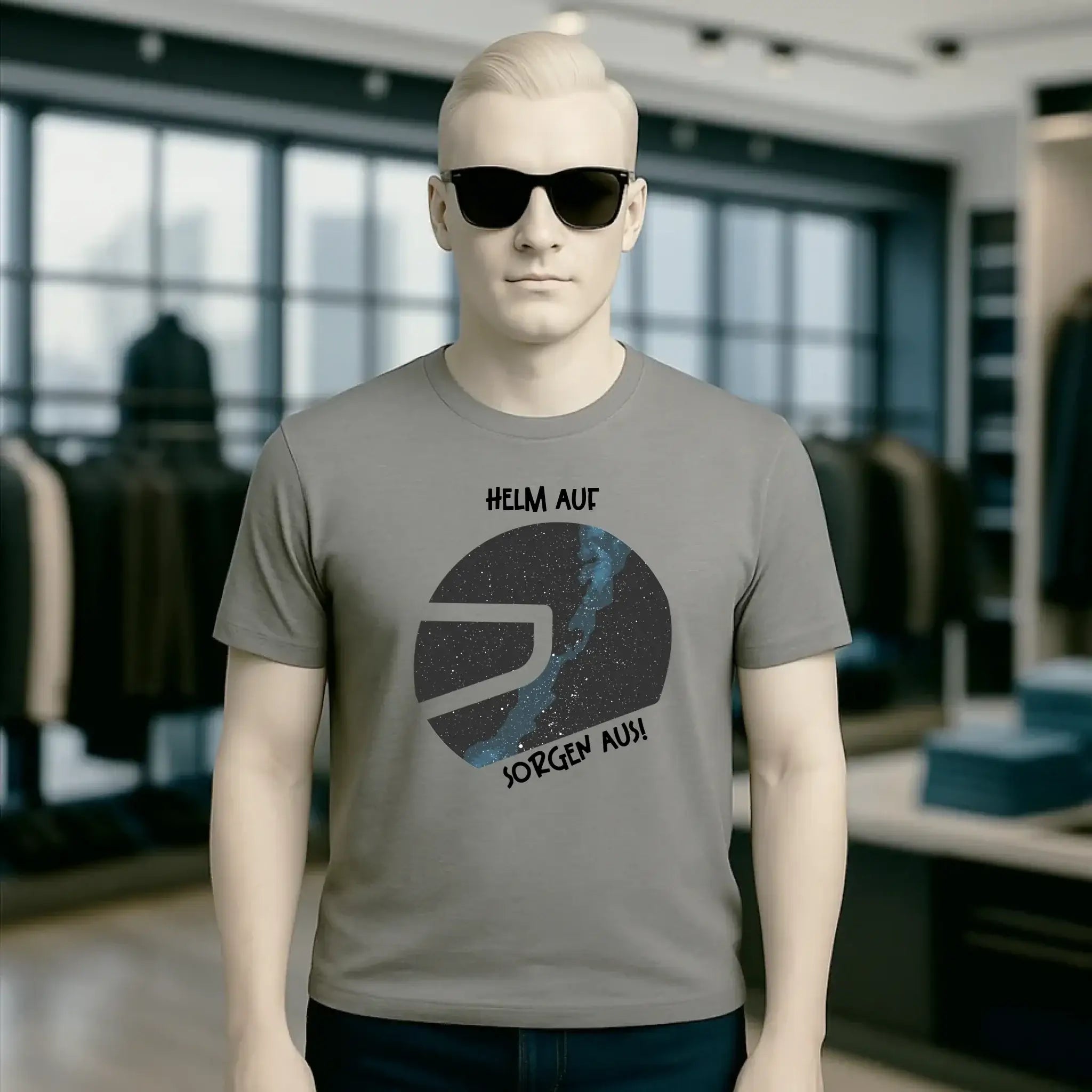 Echte Sternkarte als Helm + Text • Unisex Premium T-Shirt XS-5XL aus Bio-Baumwolle für Damen & Herren • Exklusivdesign • personalisiert