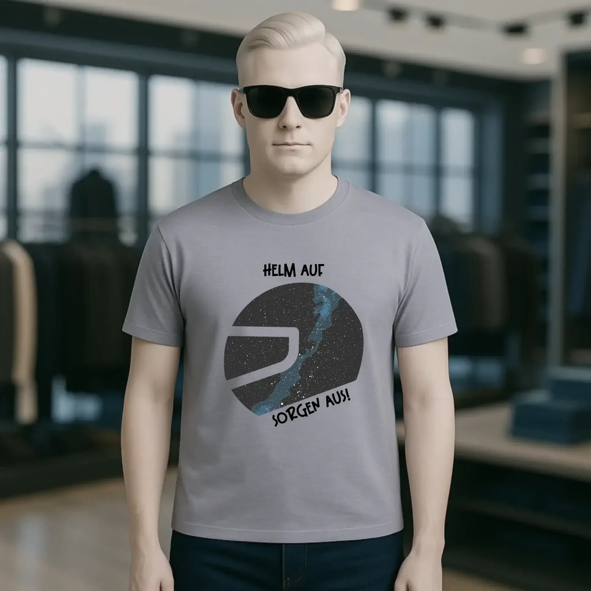 Echte Sternkarte als Helm + Text • Unisex Premium T-Shirt XS-5XL aus Bio-Baumwolle für Damen & Herren • Exklusivdesign • personalisiert