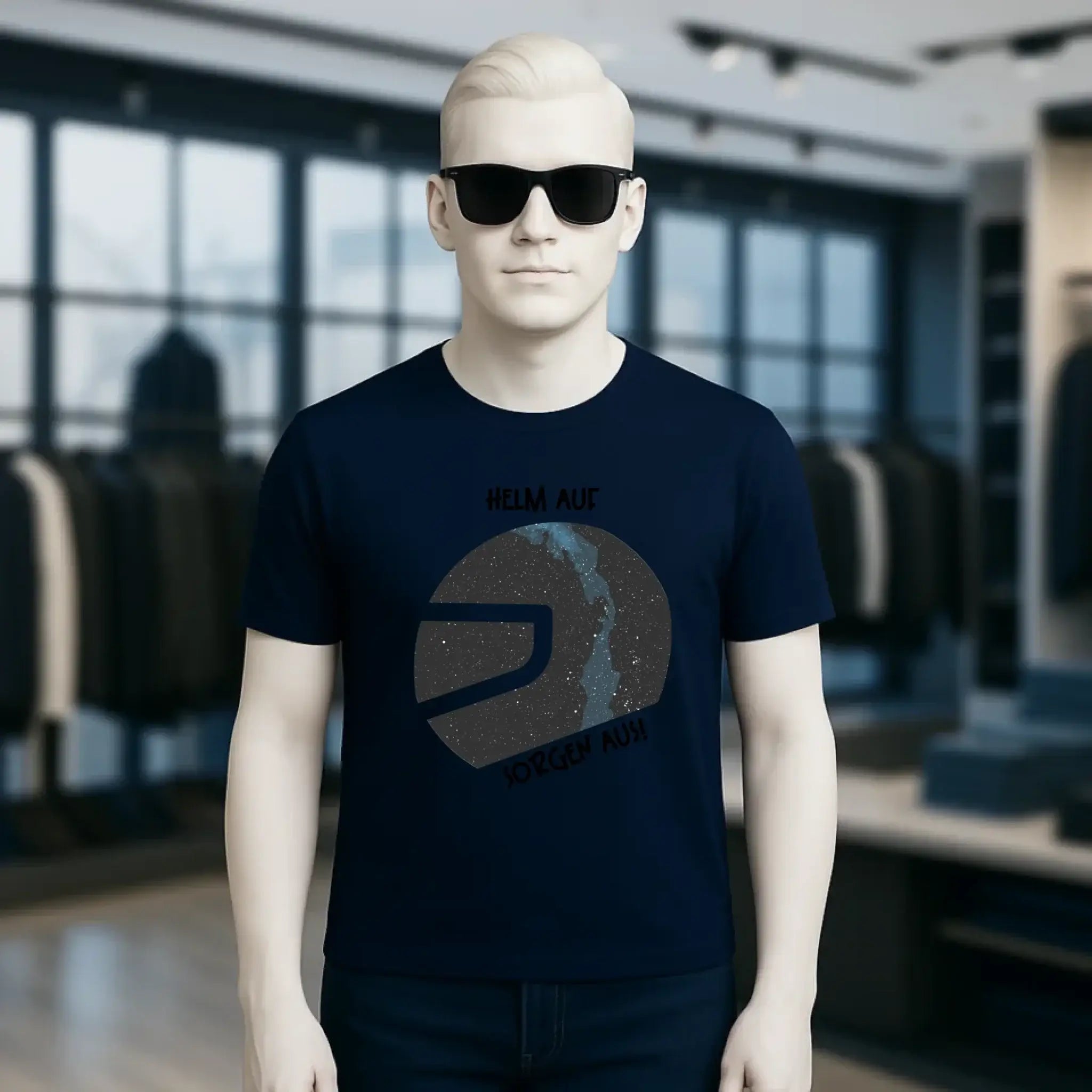 Echte Sternkarte als Helm + Text • Unisex Premium T-Shirt XS-5XL aus Bio-Baumwolle für Damen & Herren • Exklusivdesign • personalisiert
