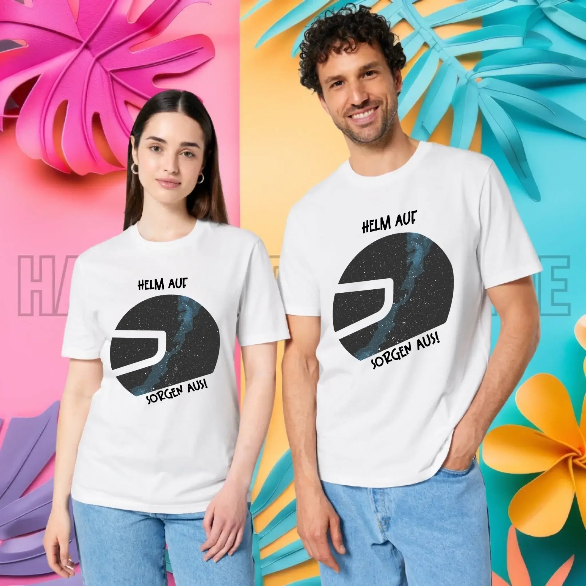Echte Sternkarte als Helm + Text • Unisex Premium T-Shirt XS-5XL aus Bio-Baumwolle für Damen & Herren • Exklusivdesign • personalisiert