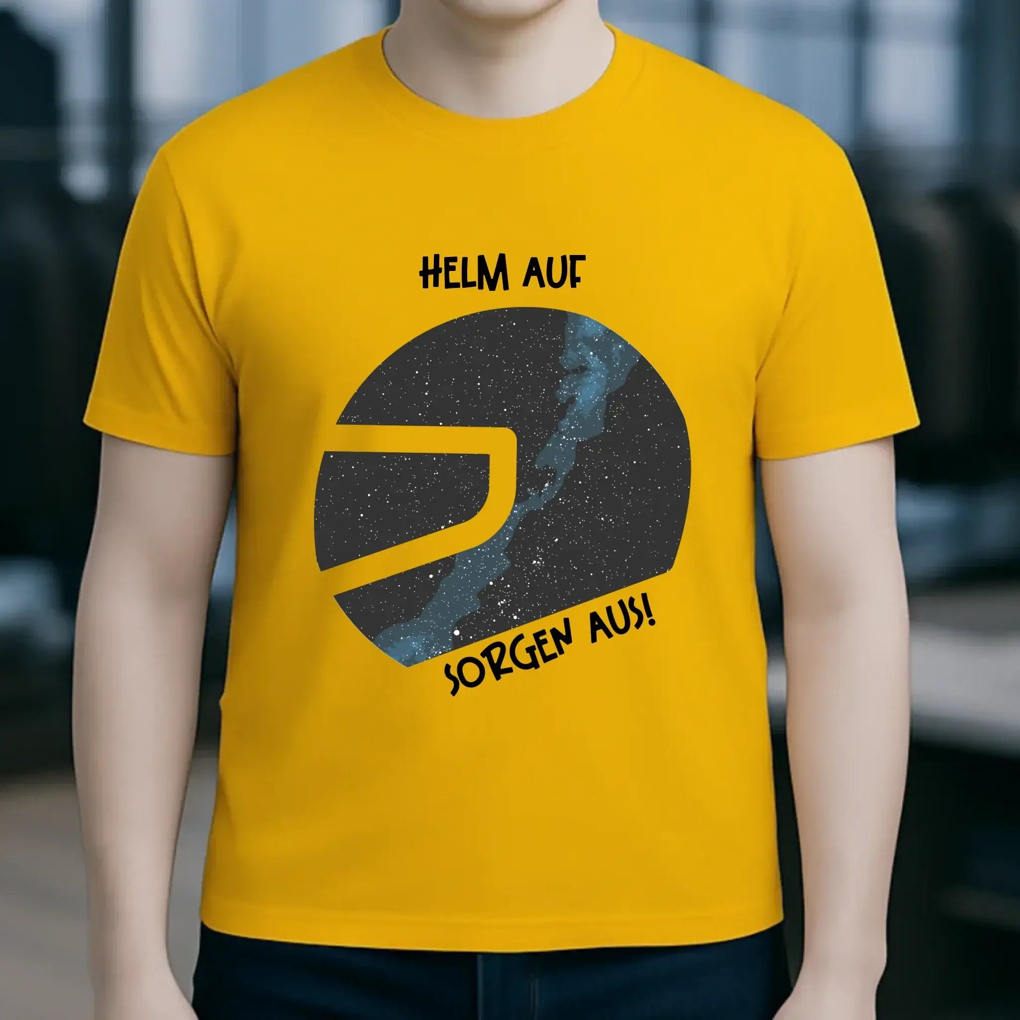 Echte Sternkarte als Helm + Text • Unisex Premium T-Shirt XS-5XL aus Bio-Baumwolle für Damen & Herren • Exklusivdesign • personalisiert