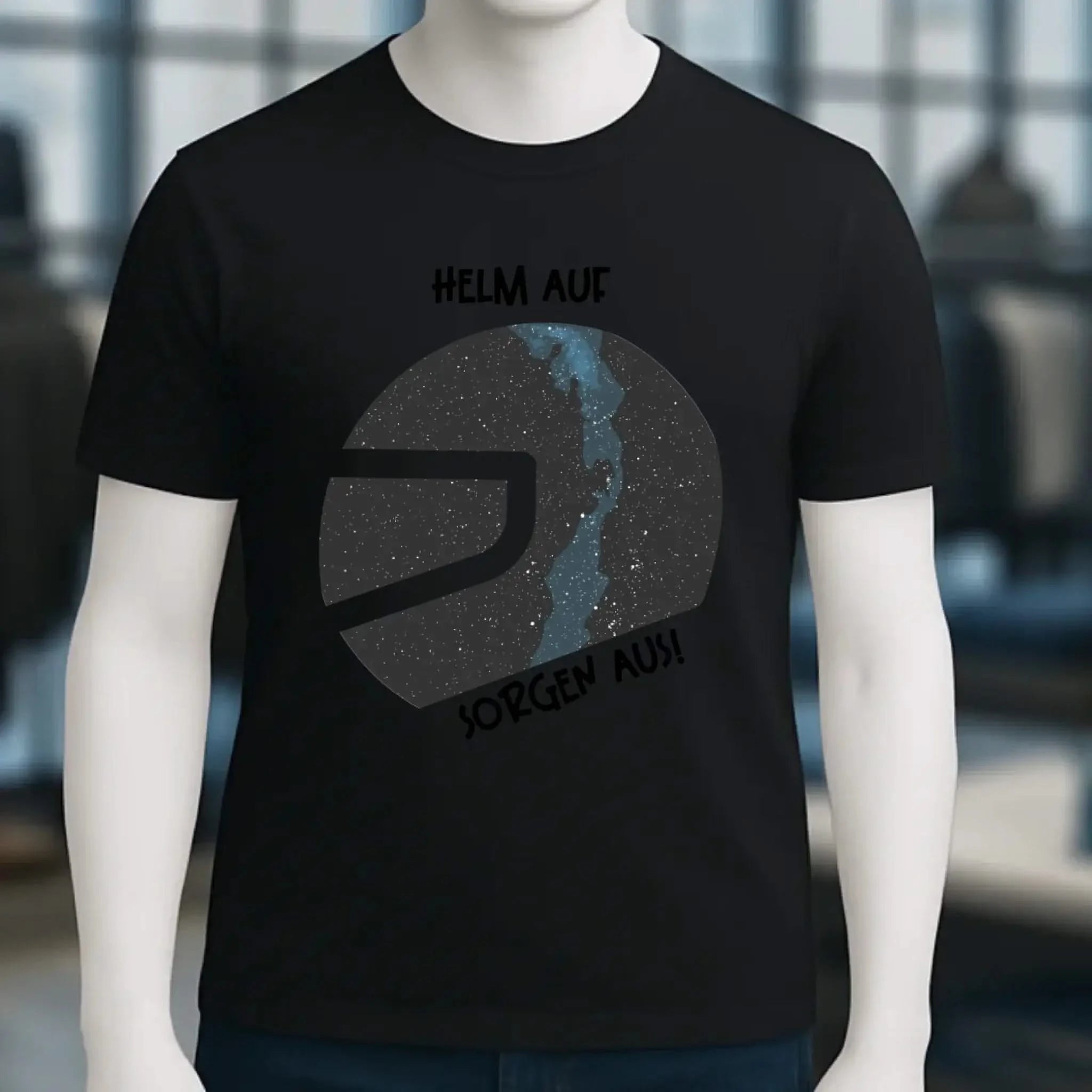 Echte Sternkarte als Helm + Text • Unisex Premium T-Shirt XS-5XL aus Bio-Baumwolle für Damen & Herren • Exklusivdesign • personalisiert