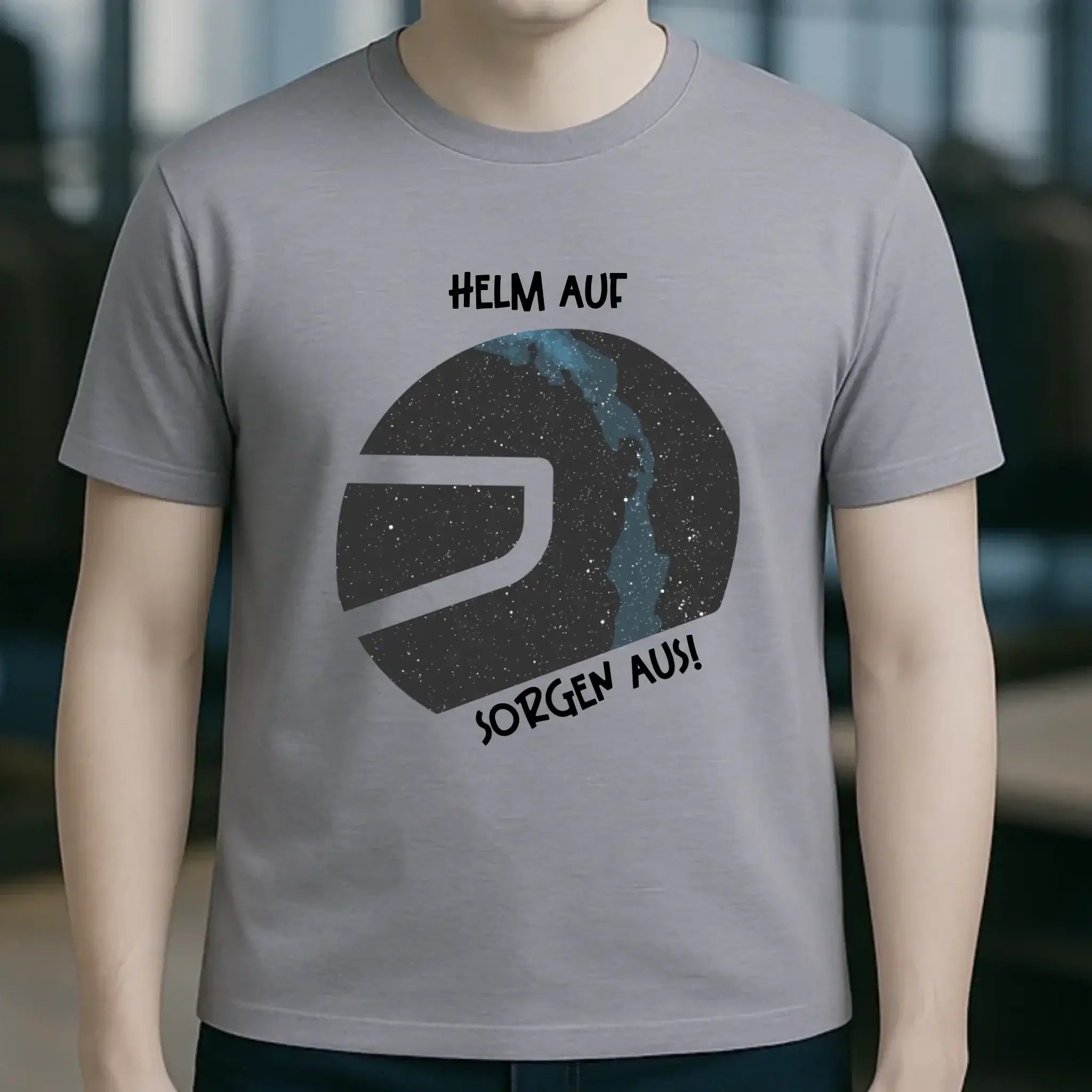 Echte Sternkarte als Helm + Text • Unisex Premium T-Shirt XS-5XL aus Bio-Baumwolle für Damen & Herren • Exklusivdesign • personalisiert