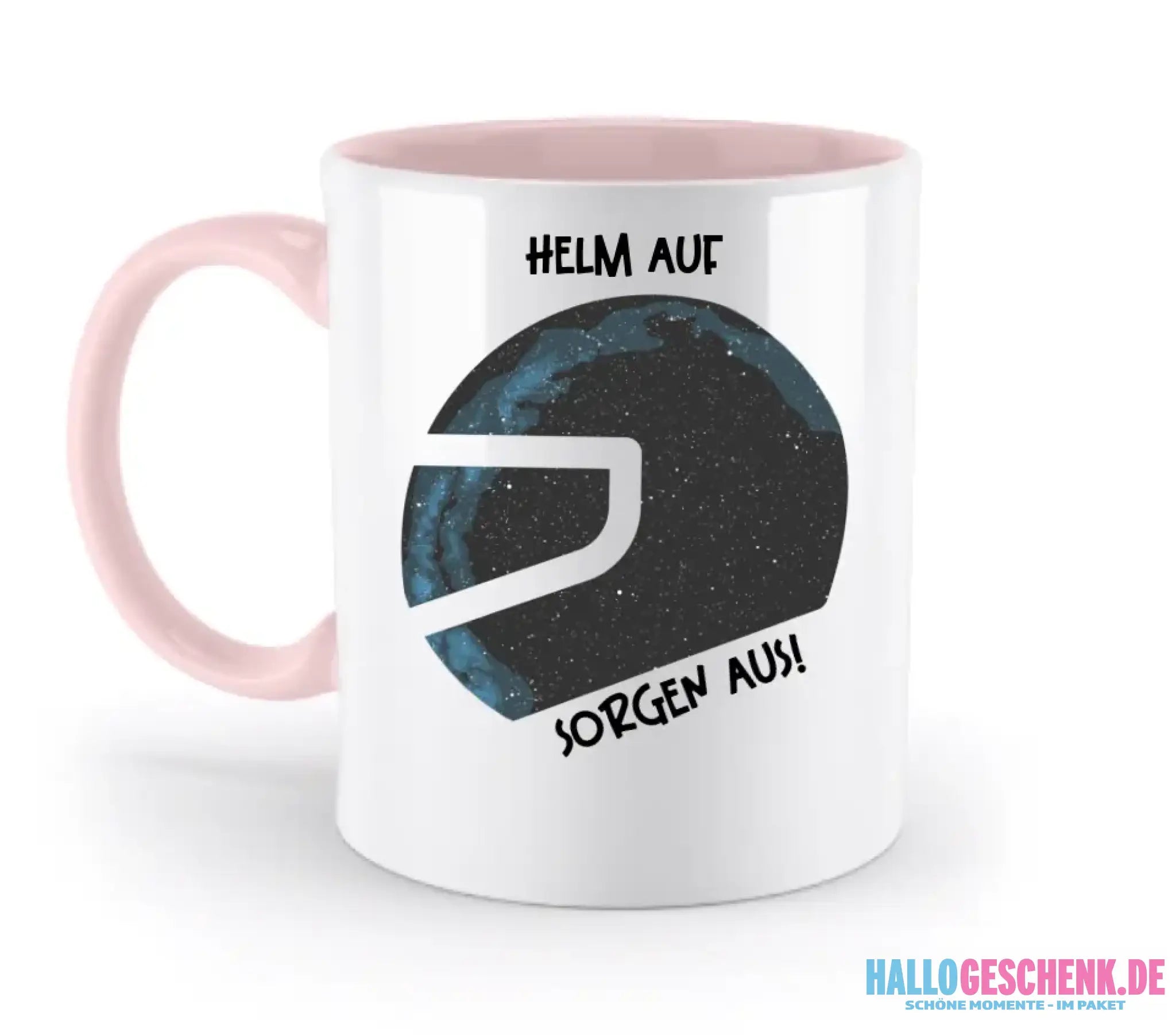 Echte Sternkarte als Helm + Text • zweifarbige Tasse • Exklusivdesign • personalisiert - zweifarbige Tasse