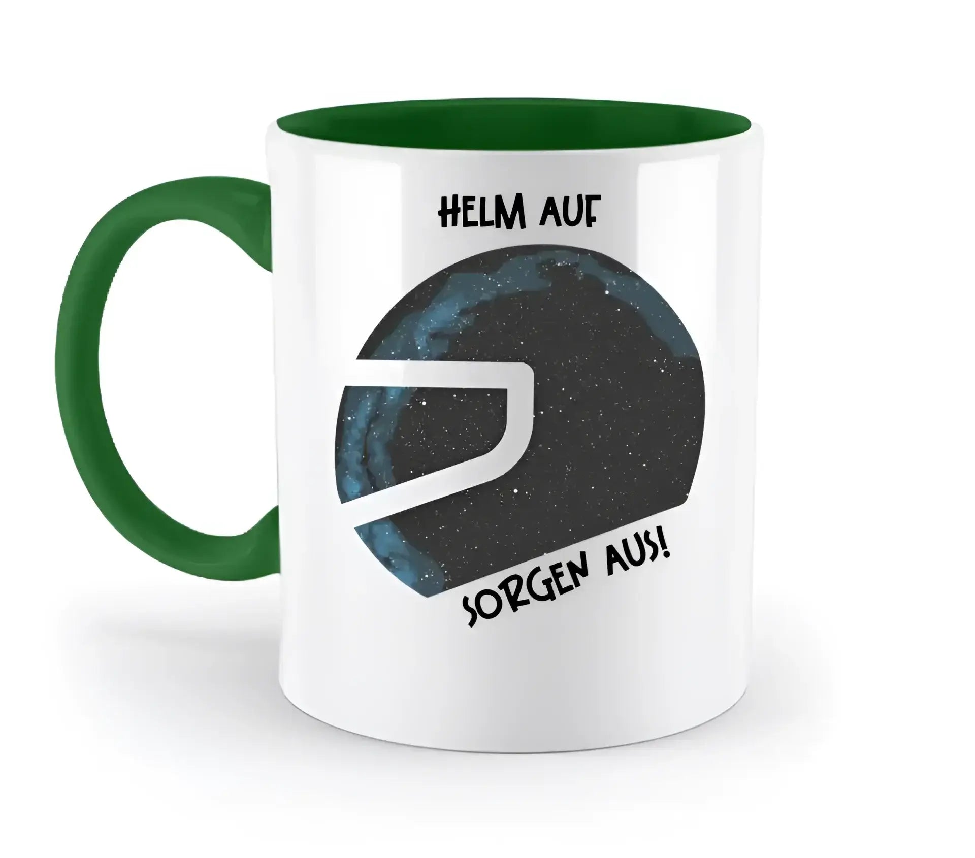 Echte Sternkarte als Helm + Text • zweifarbige Tasse • Exklusivdesign • personalisiert - zweifarbige Tasse