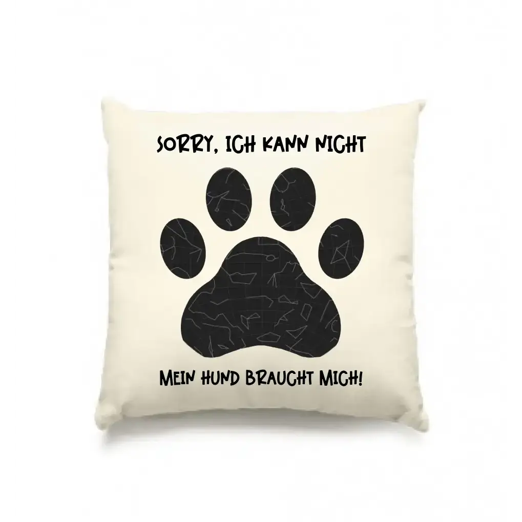 Echte Sternkarte als Hundepfote + Text • Hund • Kissen 40x40 cm • personalisiert