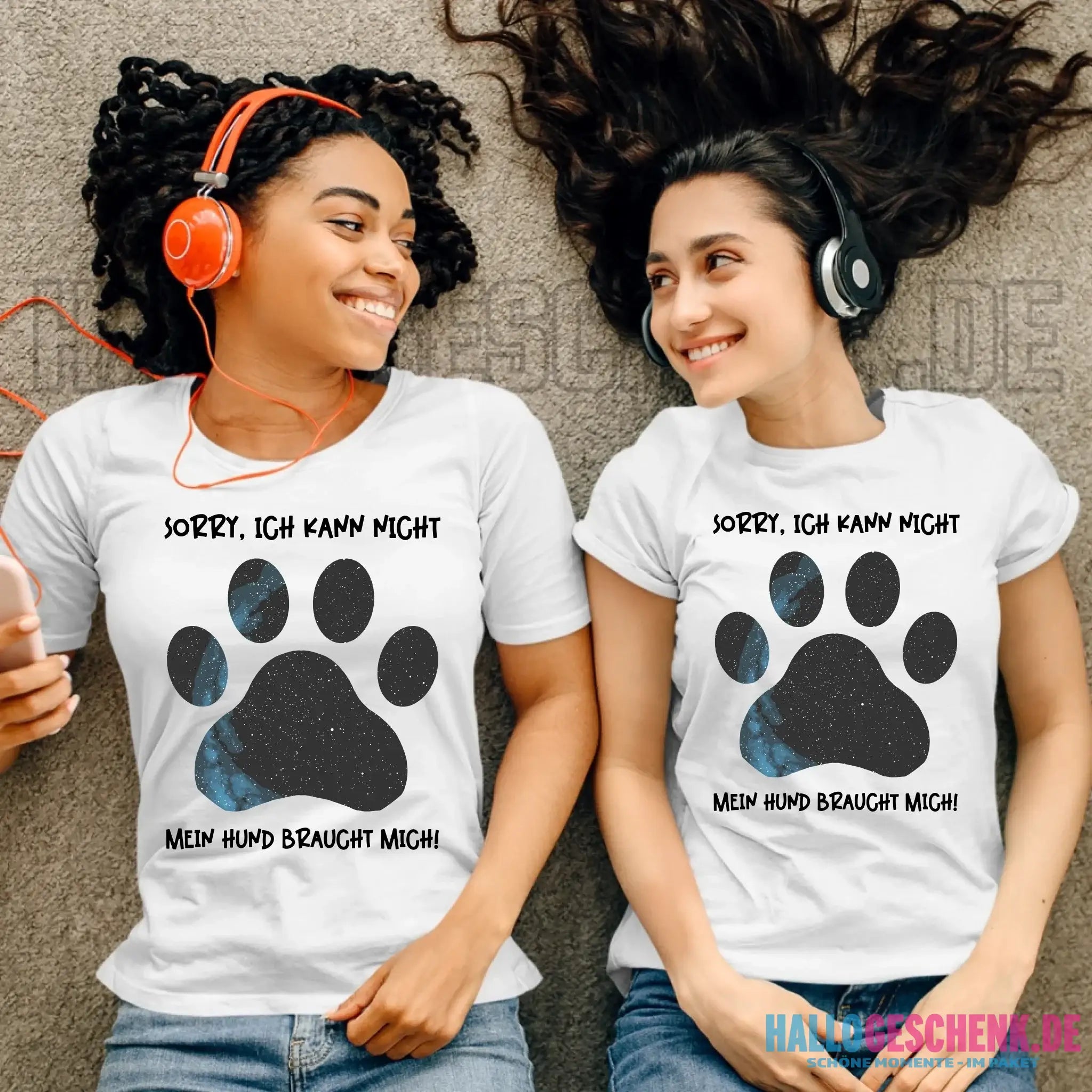 Echte Sternkarte als Hundepfote + Text • Hund • Ladies Premium T-Shirt XS-2XL aus Bio-Baumwolle für Damen • Exklusivdesign • personalisiert
