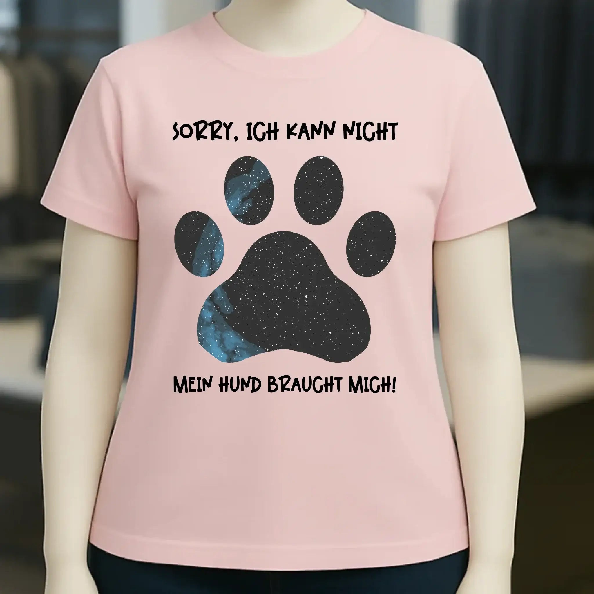 Echte Sternkarte als Hundepfote + Text • Hund • Ladies Premium T-Shirt XS-2XL aus Bio-Baumwolle für Damen • Exklusivdesign • personalisiert